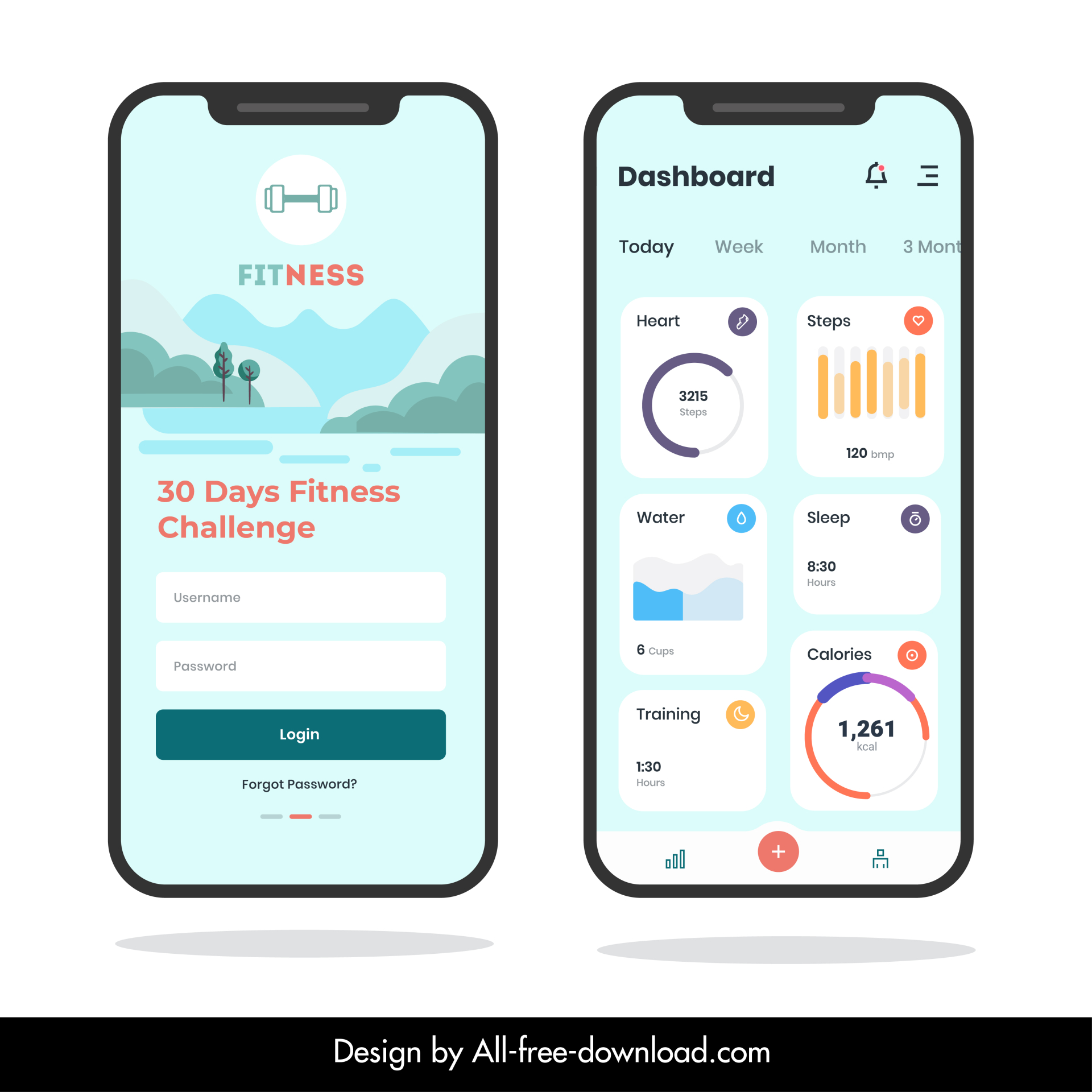 fitness app templates flat elegant bright decor