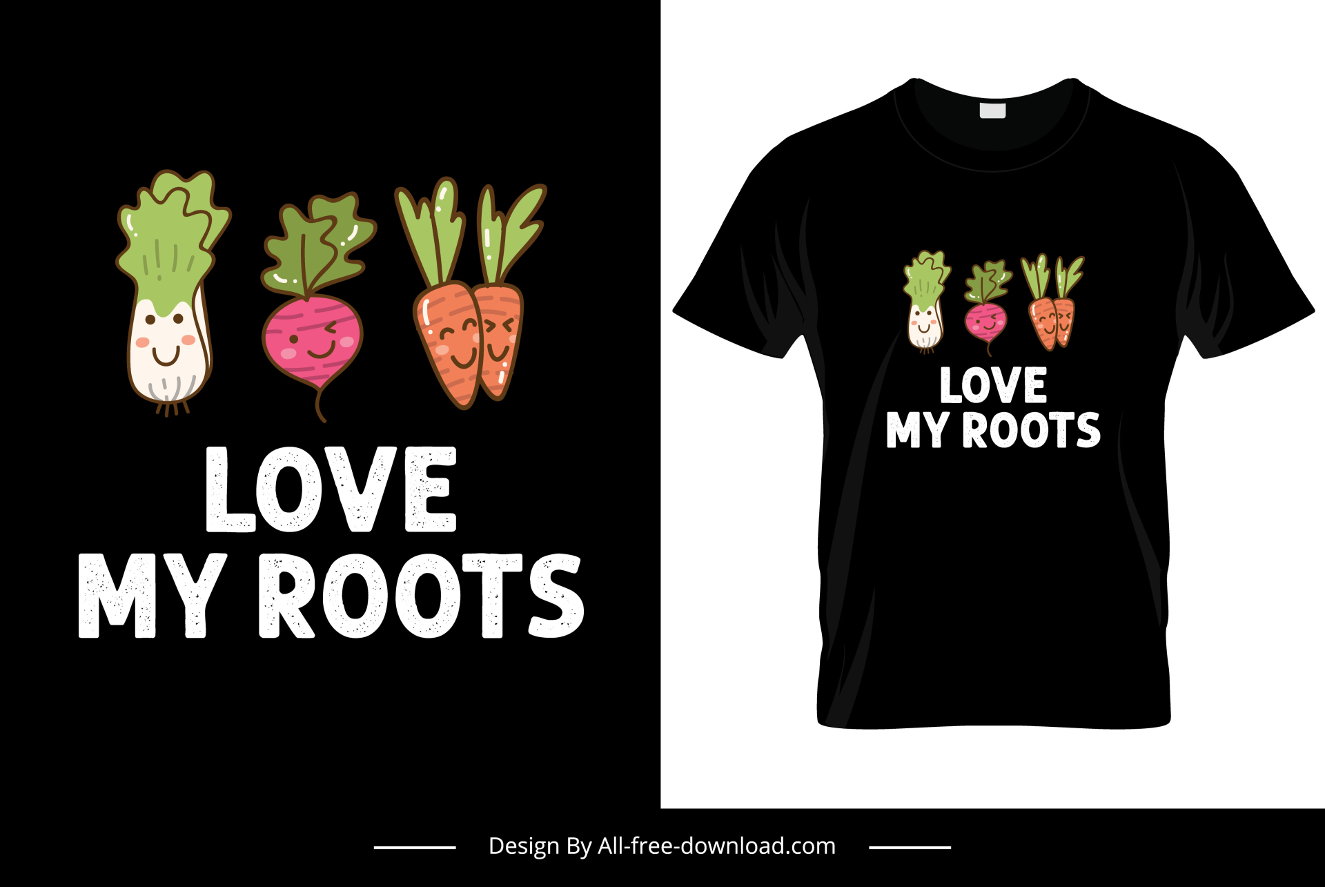 love my roots tshirt template cute handdrawn plants icons sketch