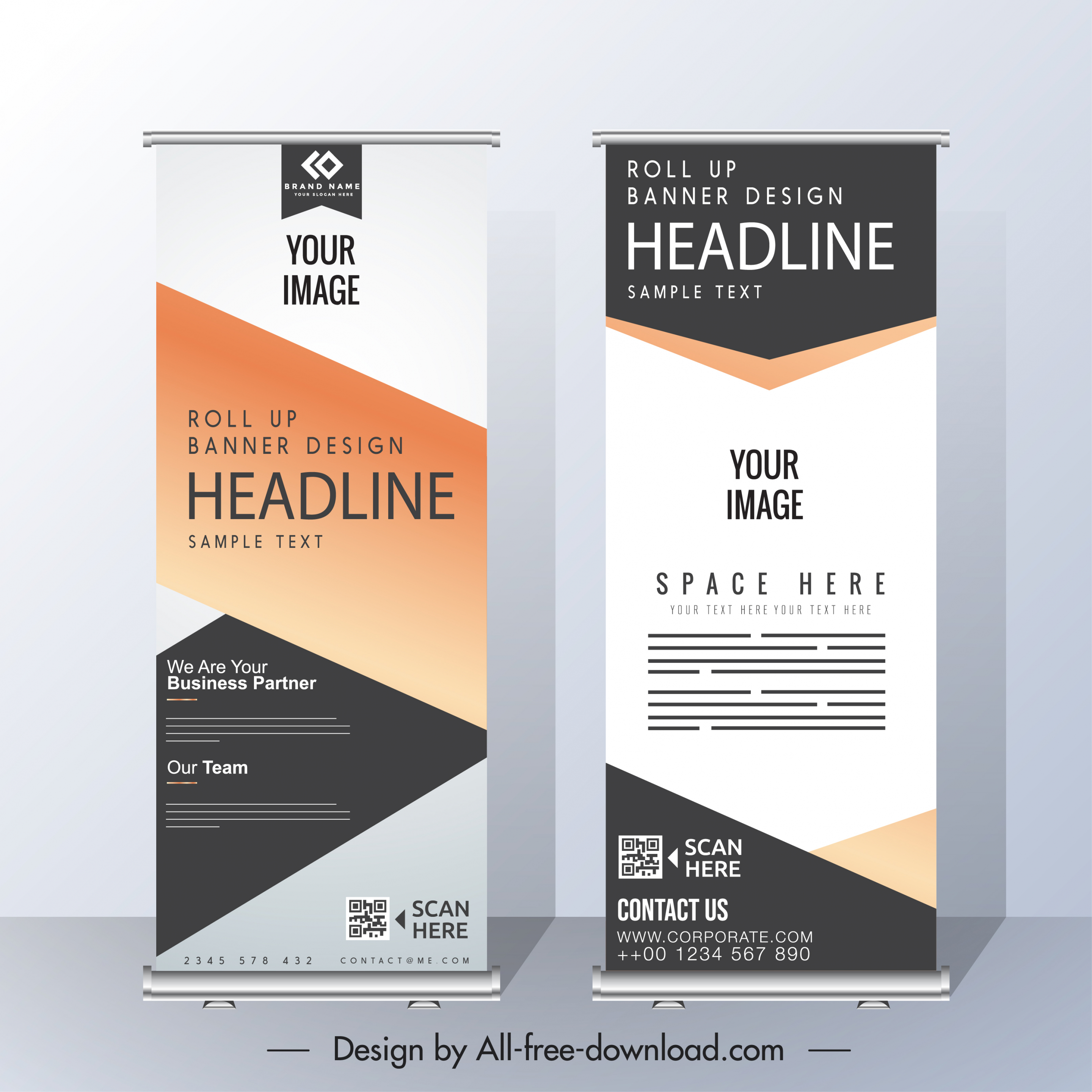 corporate banner templates elegant roll up modern design