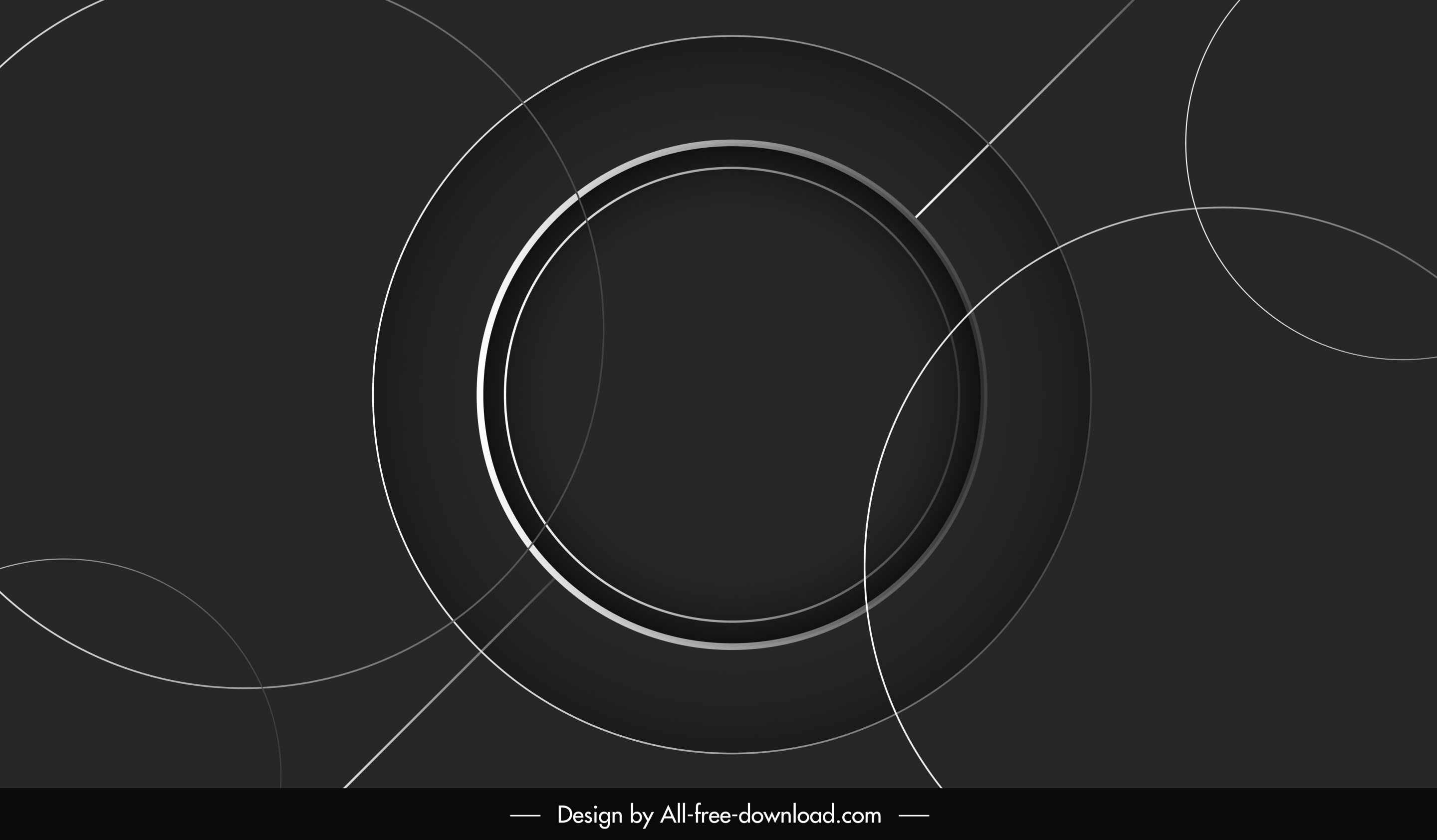 decorative background template dark black flat circles sketch