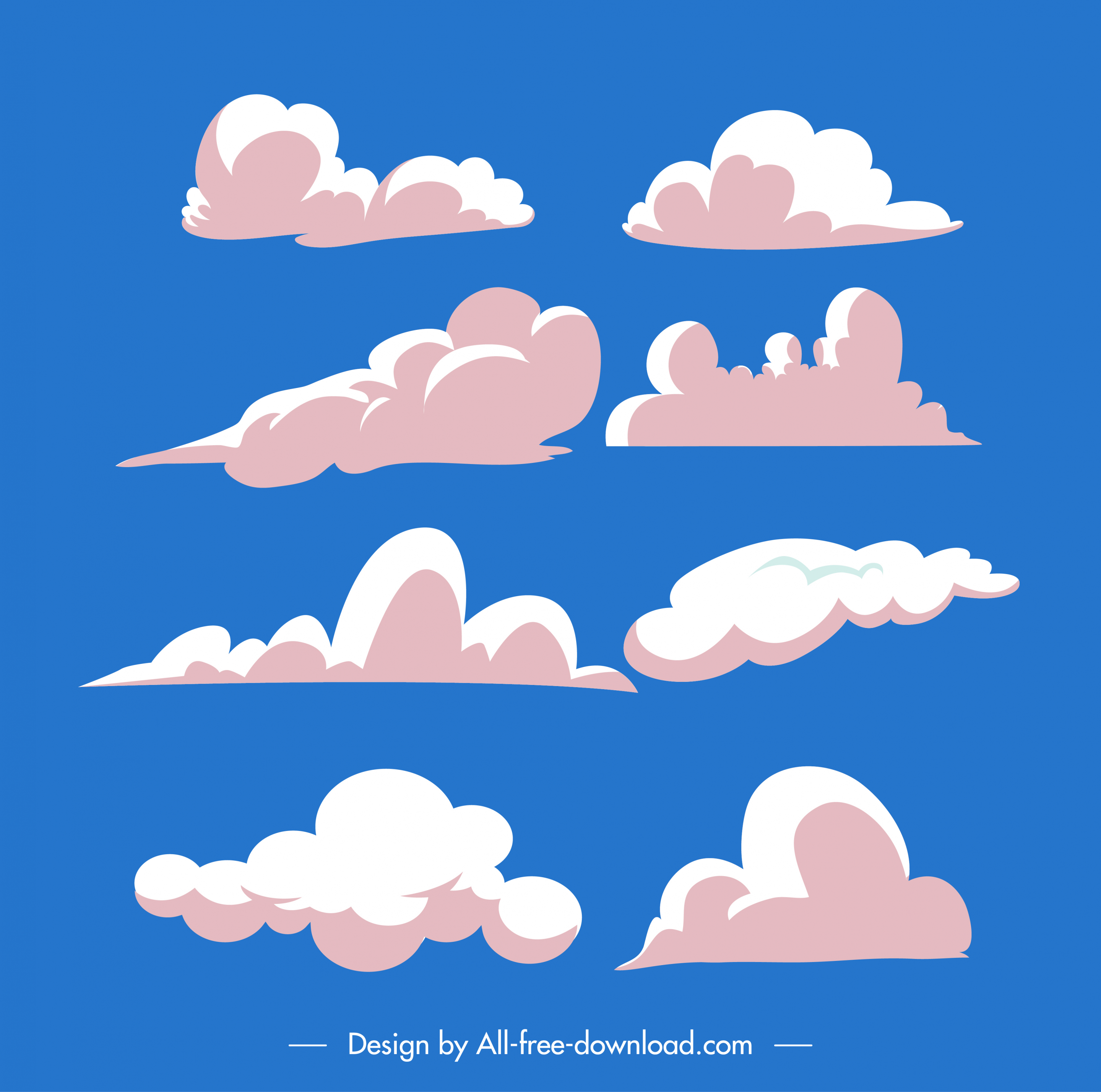 meteorology design elements clouds sketch classic flat