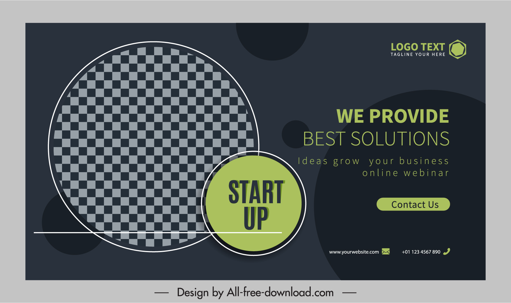 corporate banner template elegant dark checkered decor