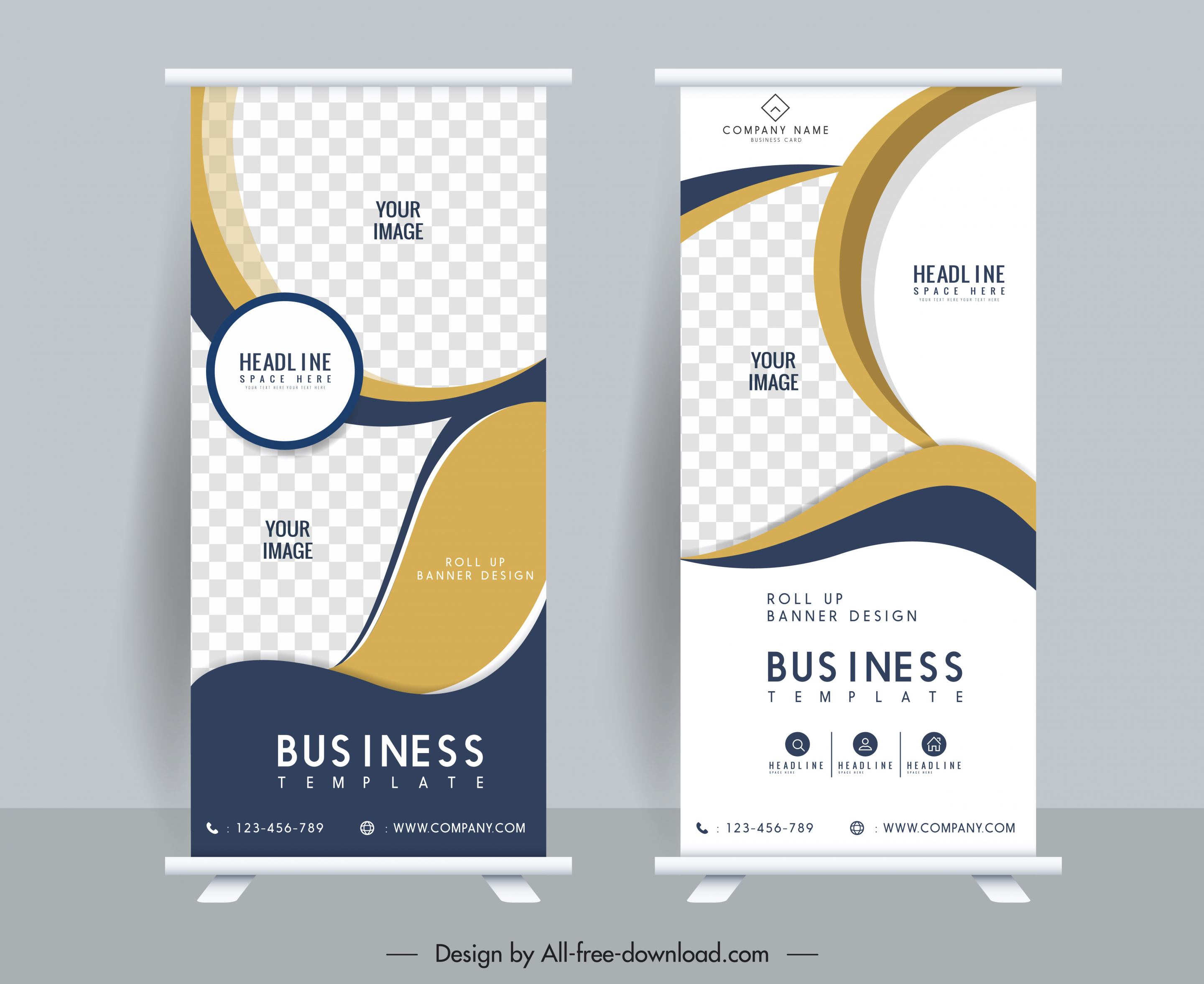 corporate poster templates roll up shape elegant modern