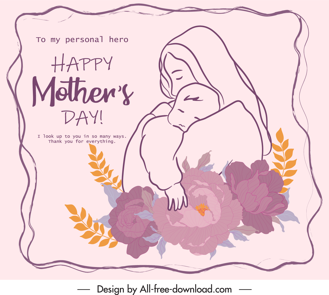 mother day banner elegant handdrawn vintage botanical decor