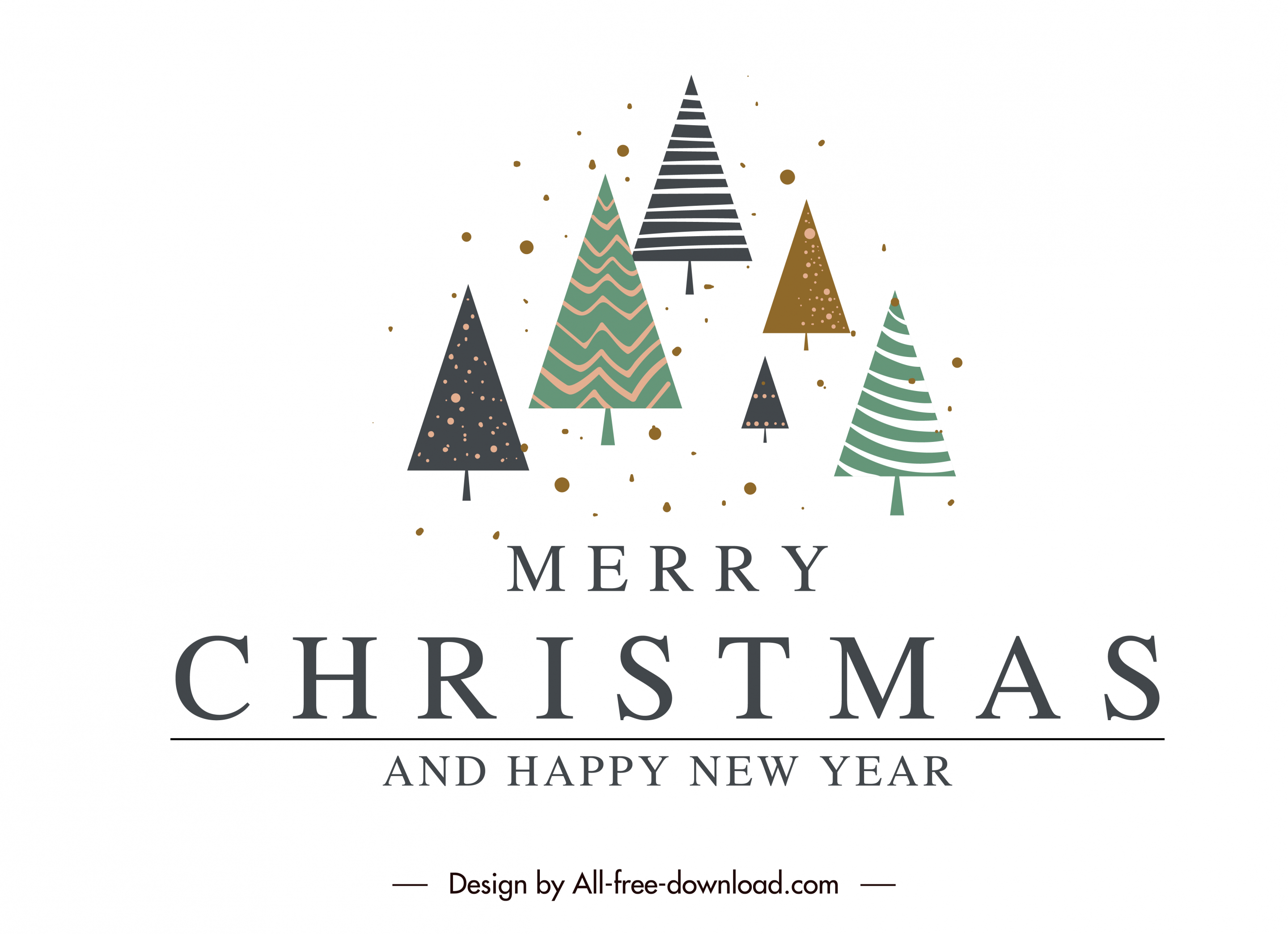 xmas sign template fir trees sketch elegant decor