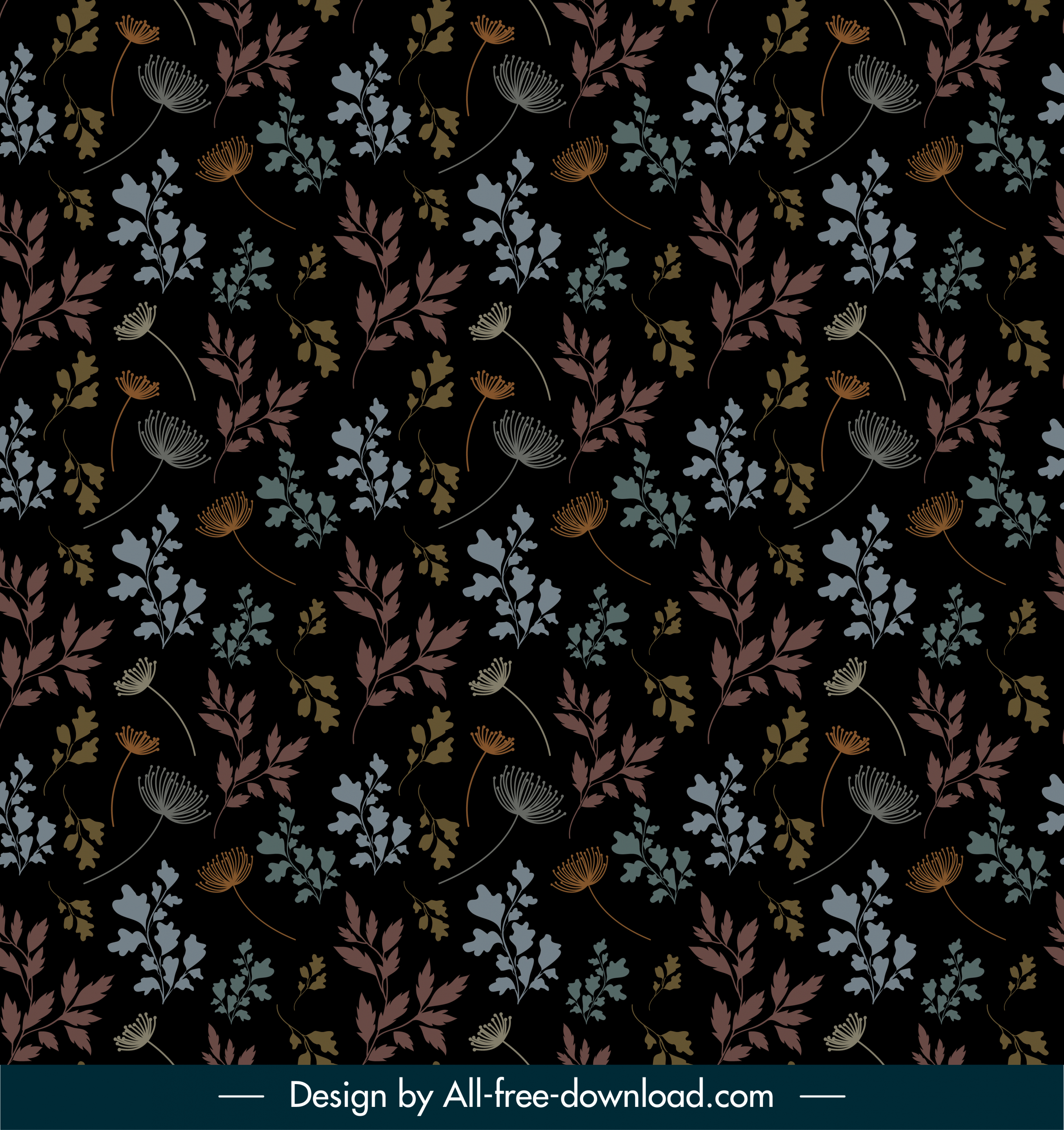 nature pattern template dark elegance flowers leaf sketch