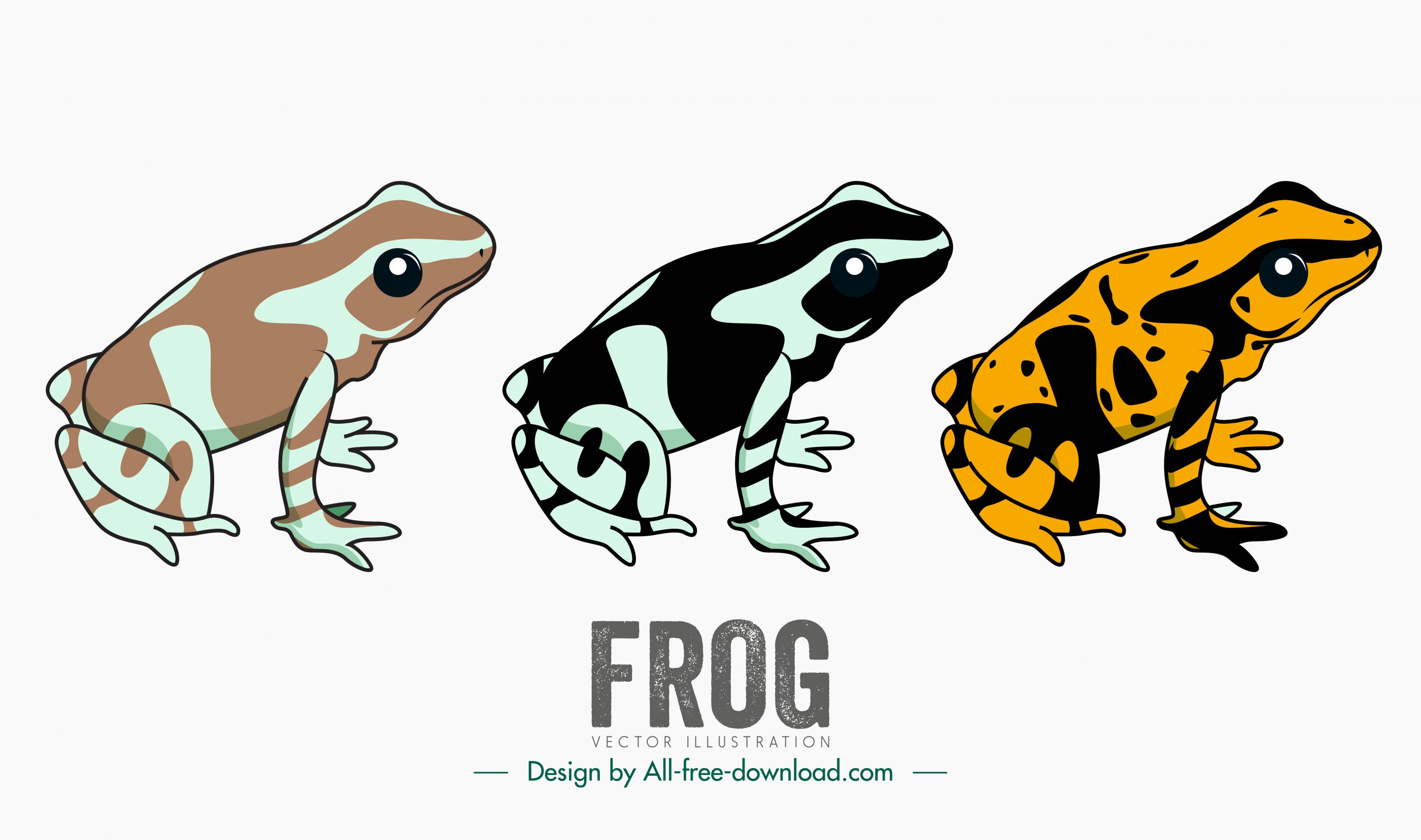 frogs icons mockup sketch handdrawn classic