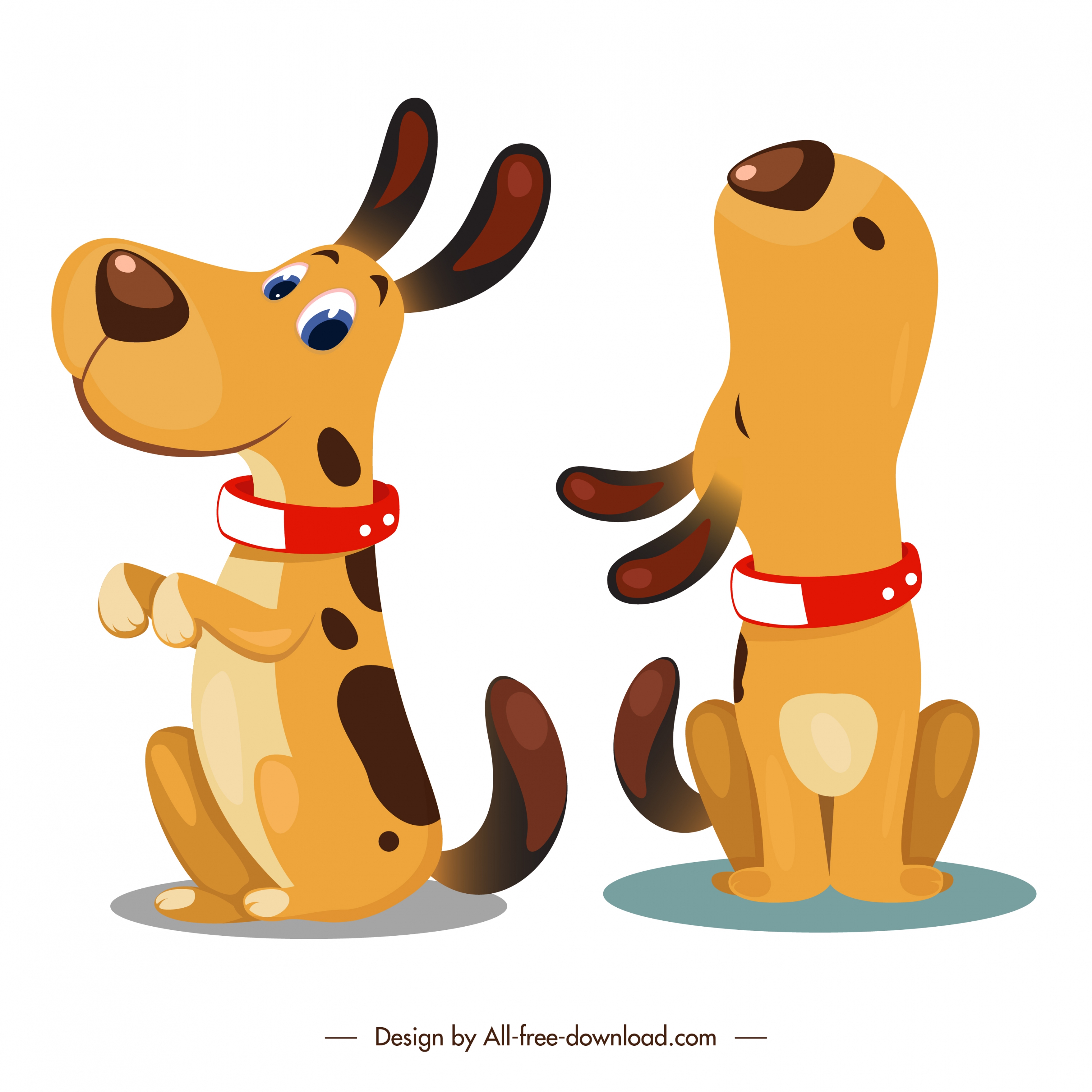 dog icons cute cartoon sketch