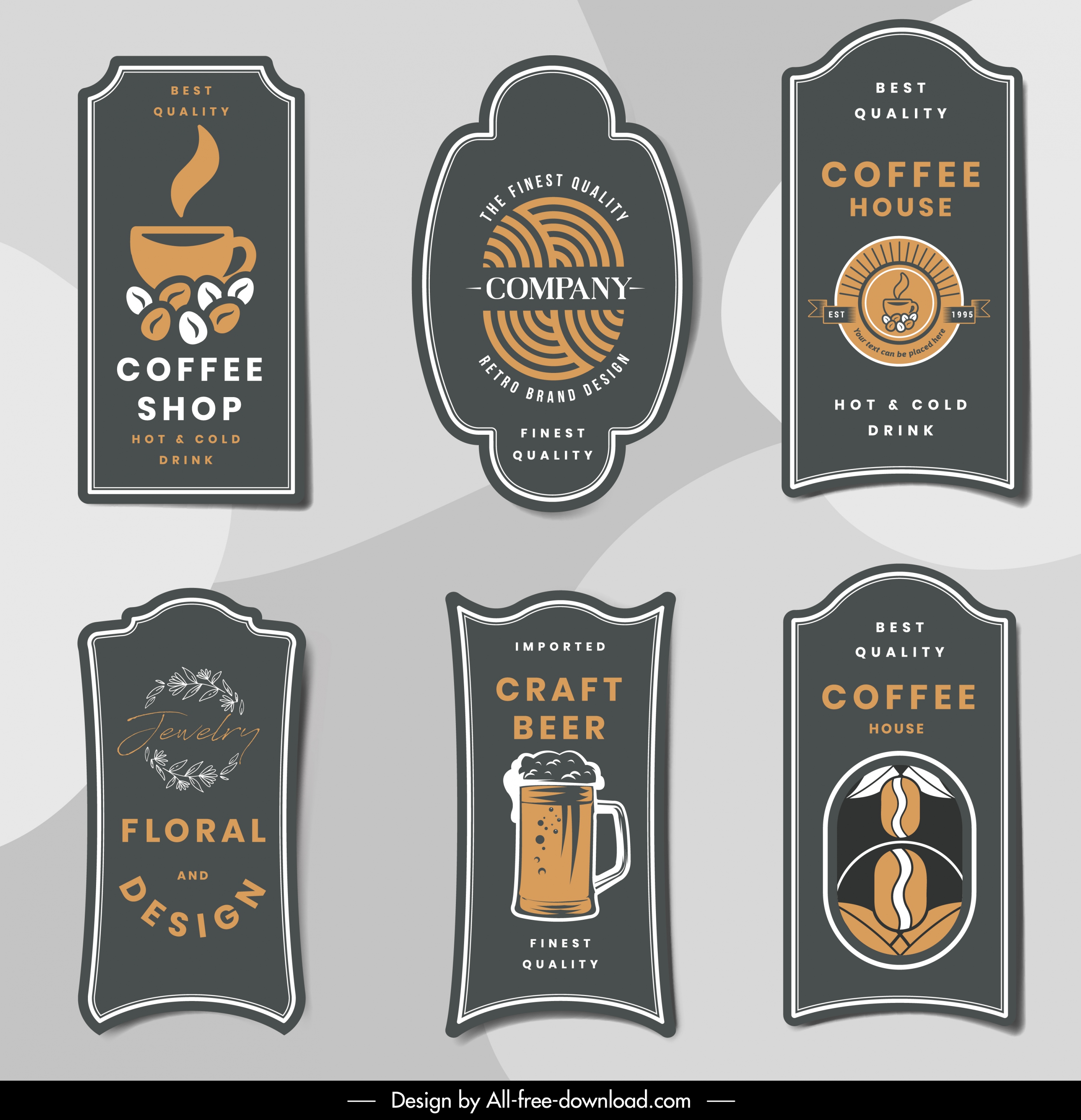 drink label templates classical elegance flat shapes