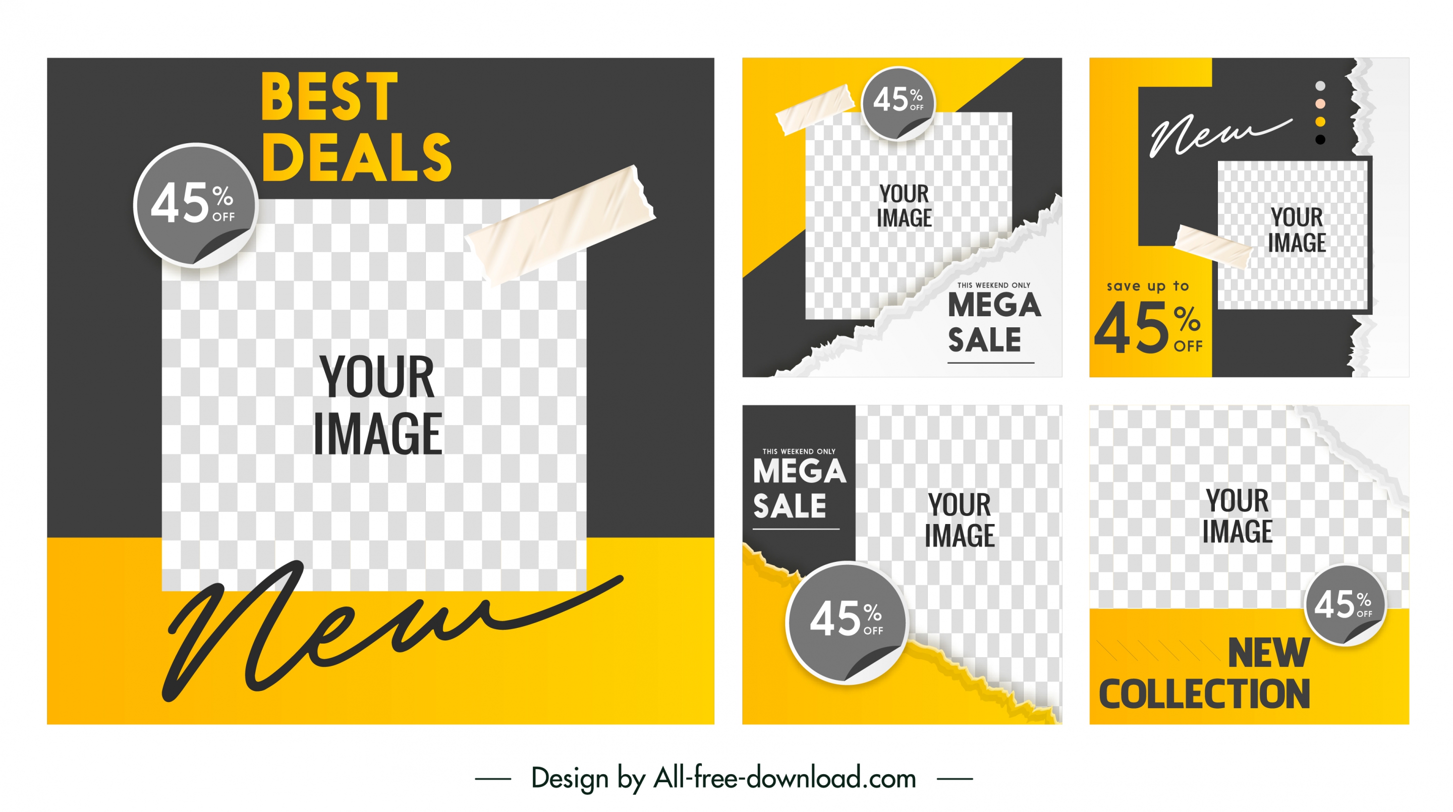 sale poster templates modern flat design elegant checkered