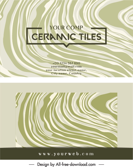 business card template abstract curves deformed shapes