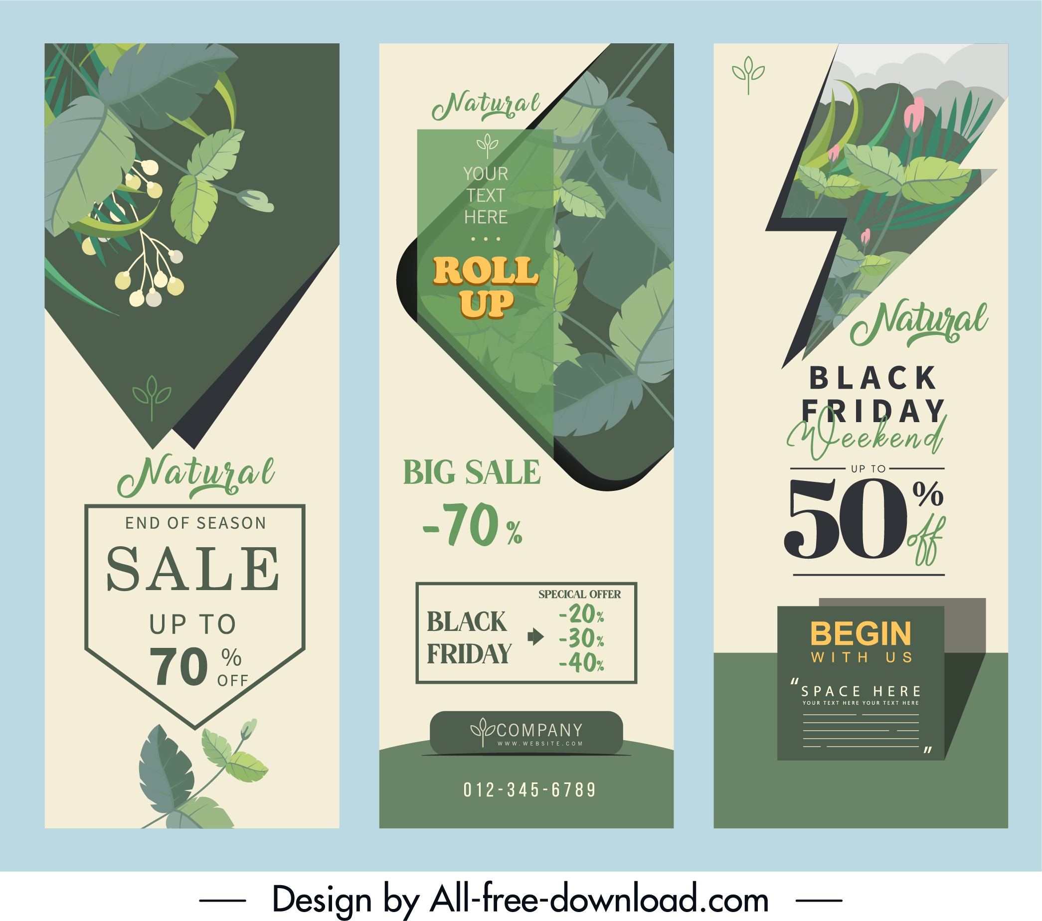 sale poster templates elegant nature elements decor