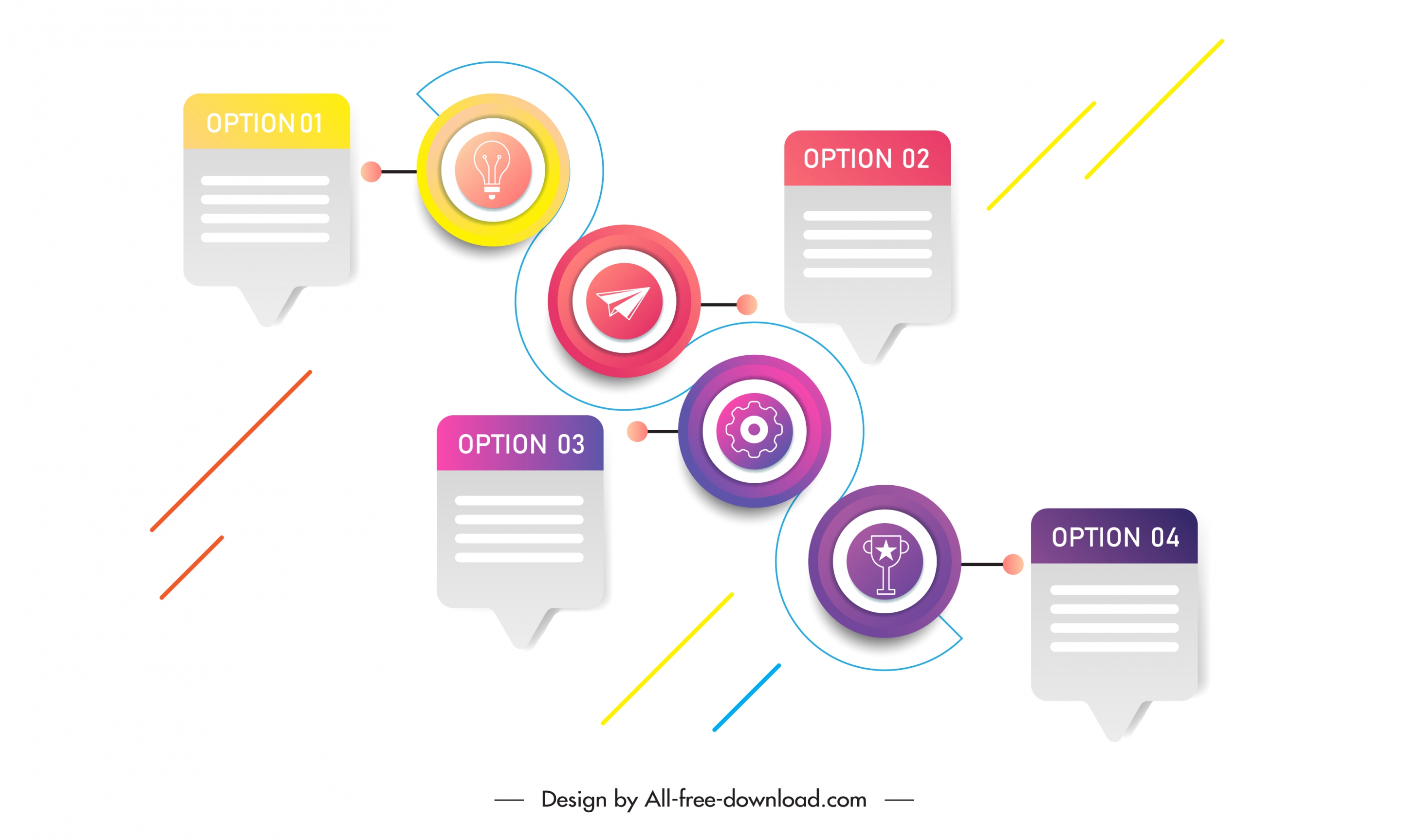 infographic template modern flat circles connection tags decor