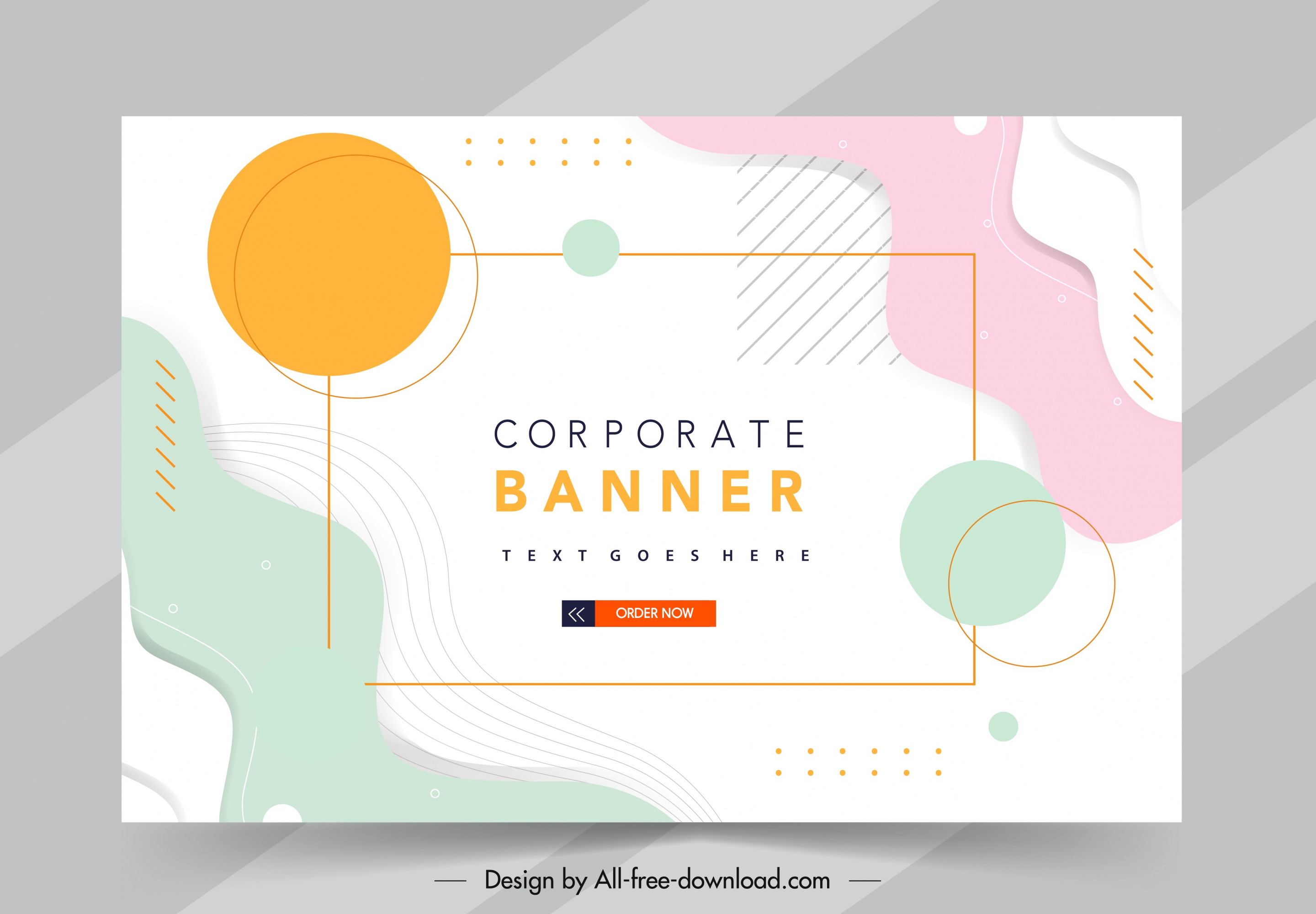 corporate banner bright colorful flat circles curves decor