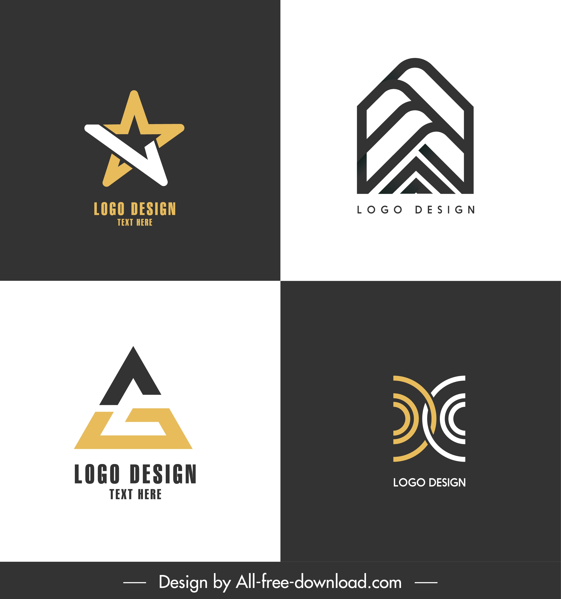 logo templates geometric star symmetric shapes flat contrast