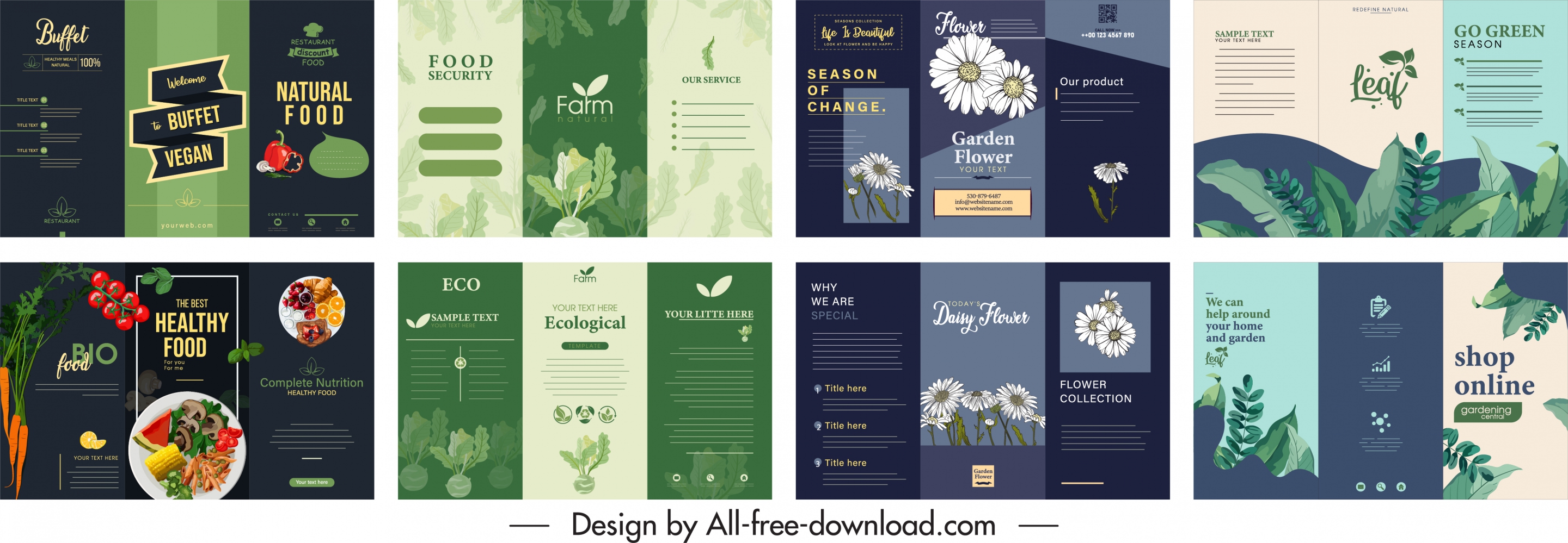 decorative leaflet templates elegant classic trifold design