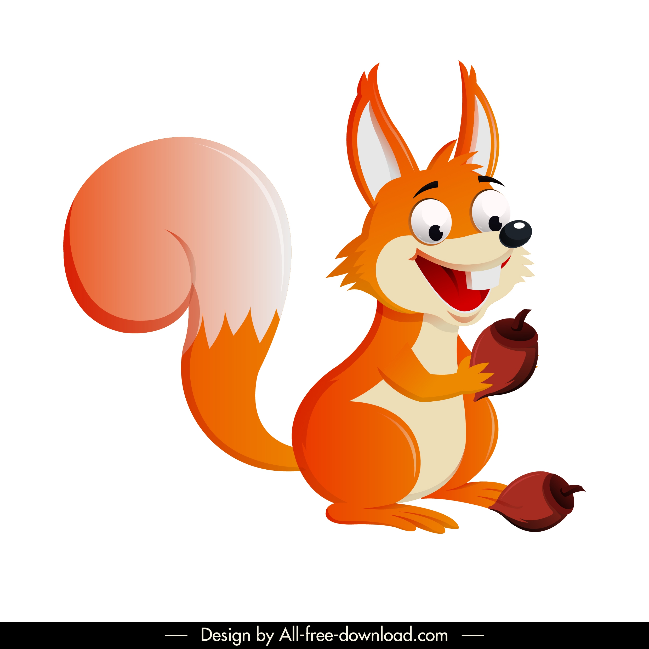 squirrel icon funny cartoon character sketch