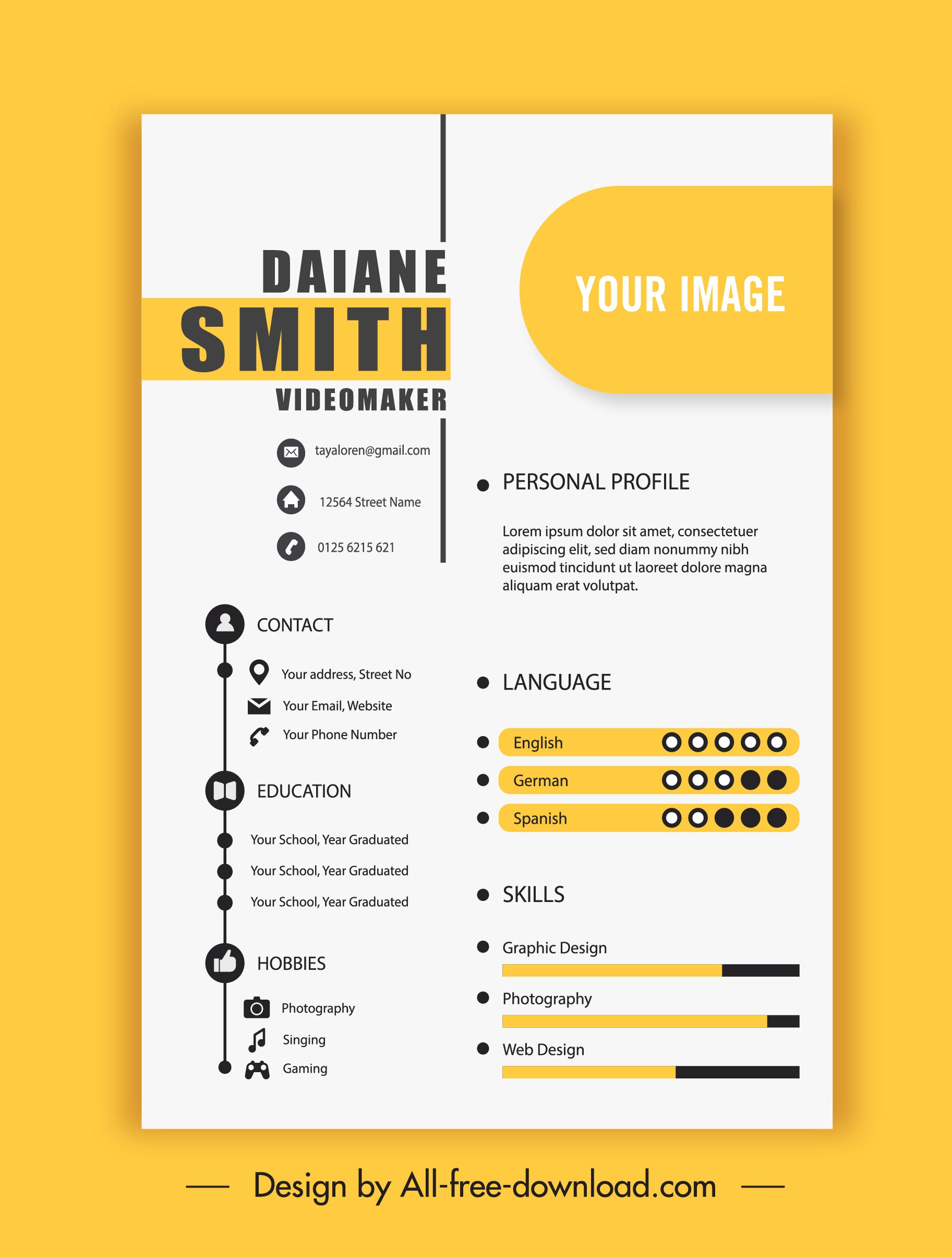 personnel cv template bright decor elegant modern