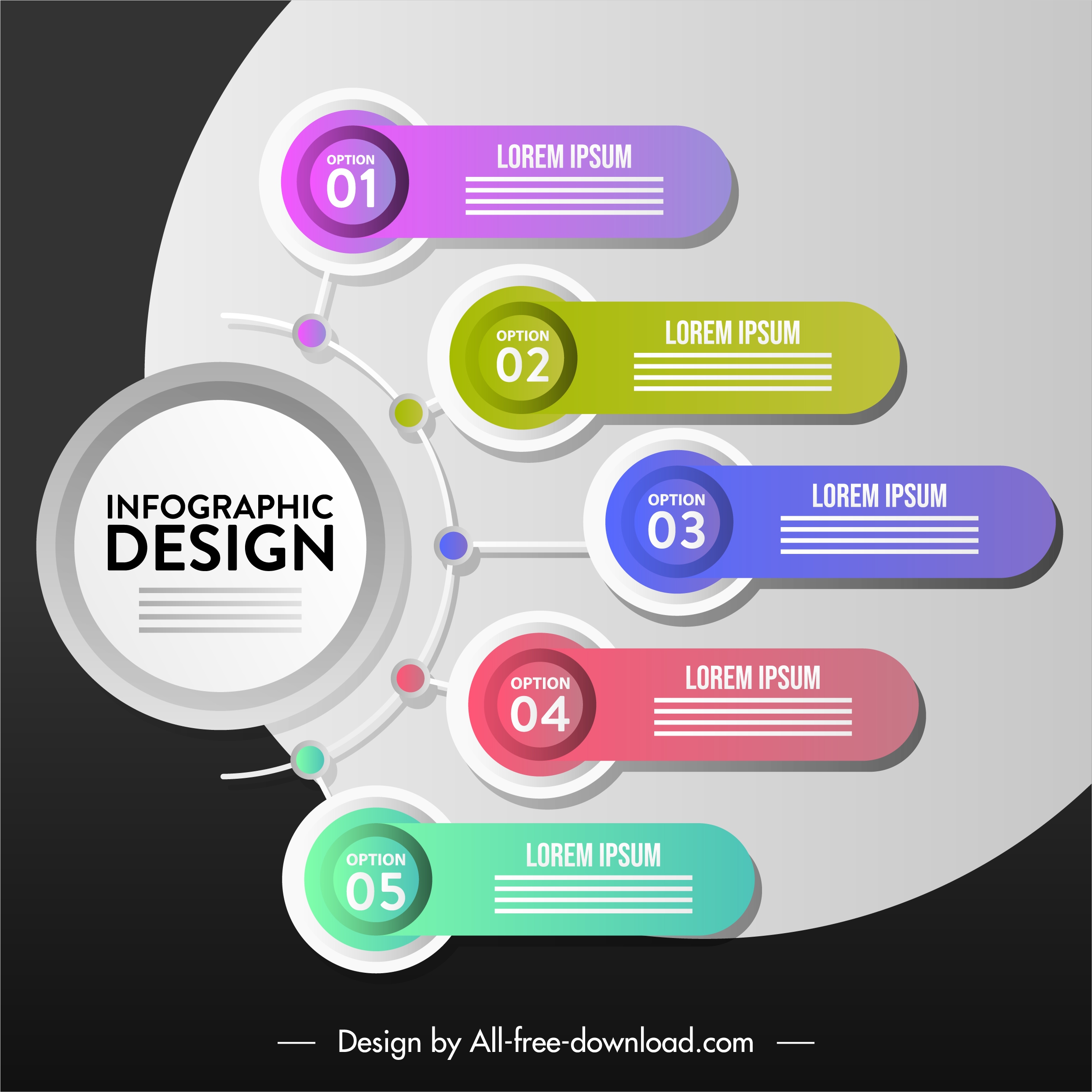 infographic banner colorful modern flat shapes decor