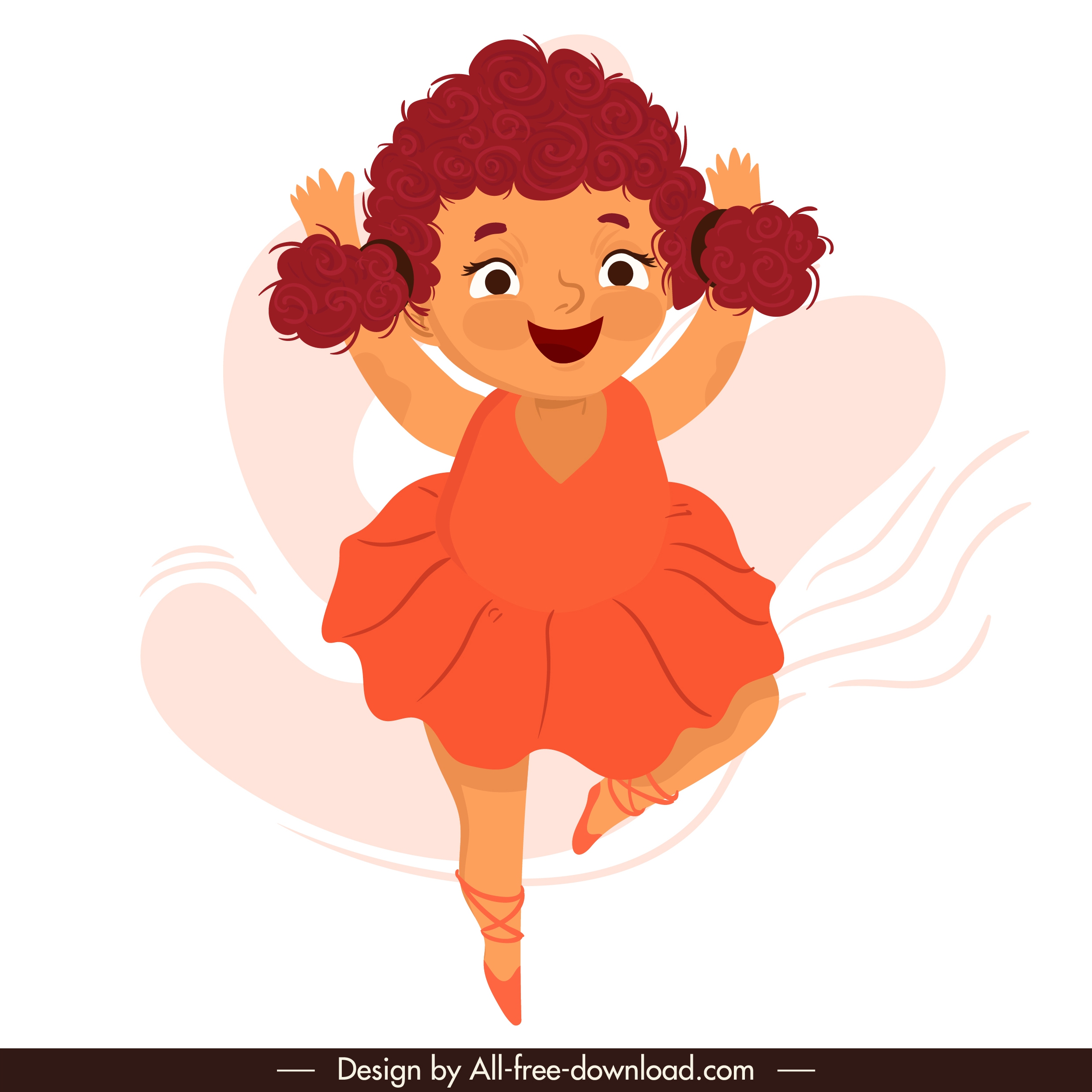 ballerina icon cute girl sketch cartoon character design