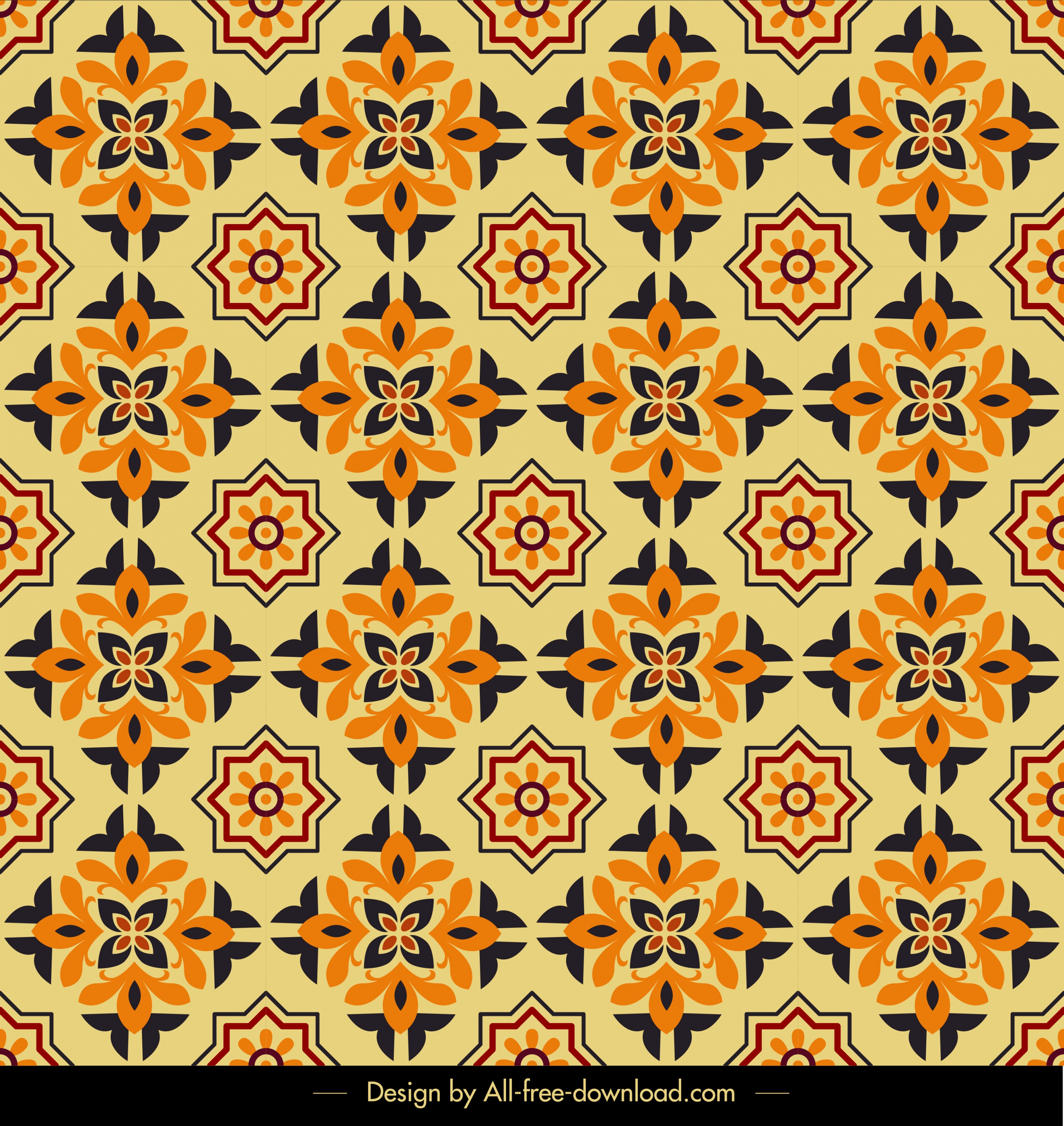 flora pattern template classical repeating symmetric decor