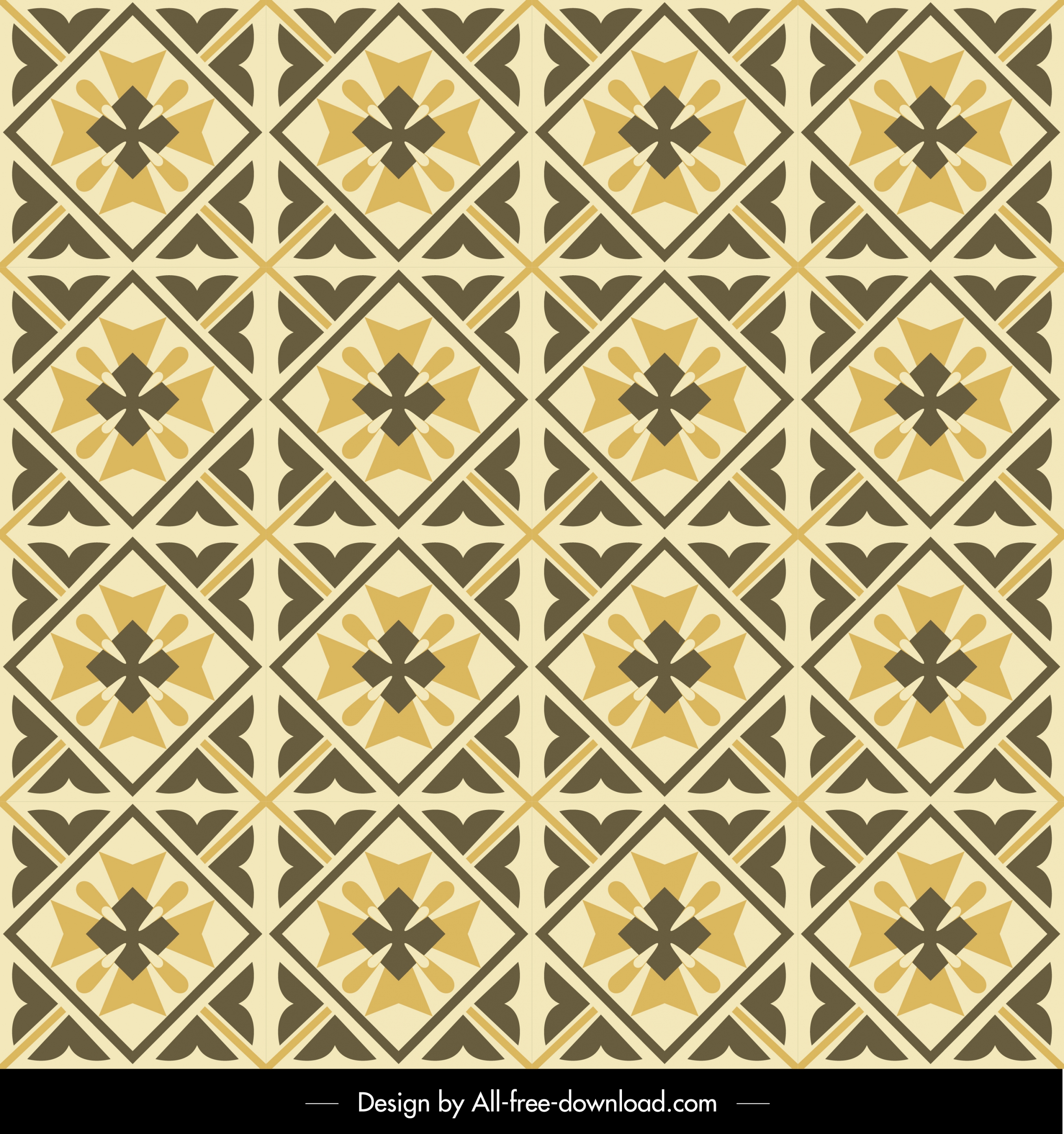 pattern template flat retro symmetric repeating design