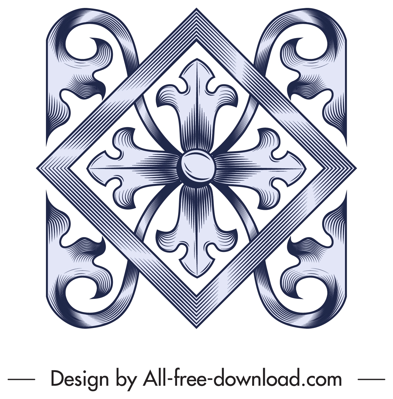 pattern design element elegant symmetrical floral decor