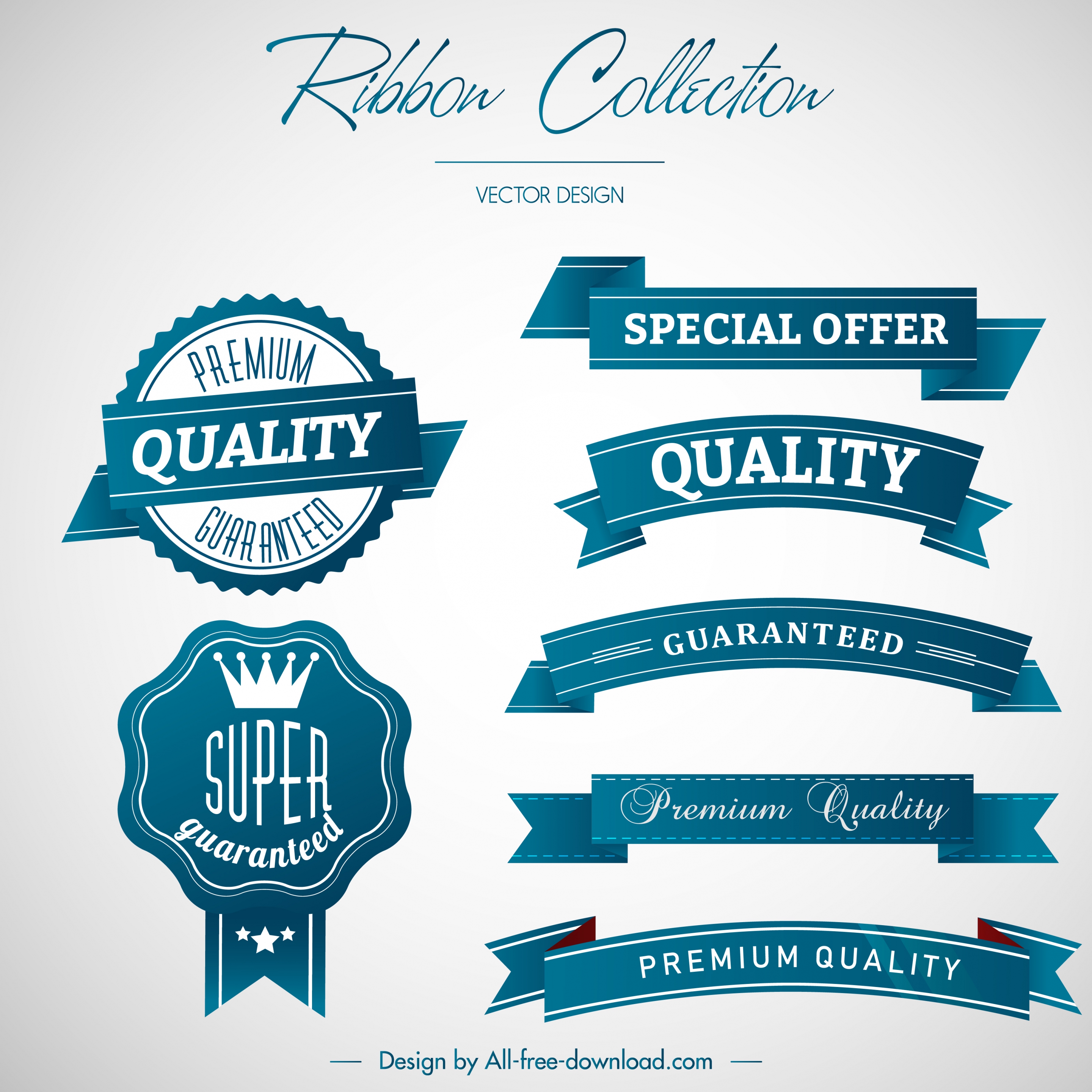 sales ribbon templates elegant blue decor