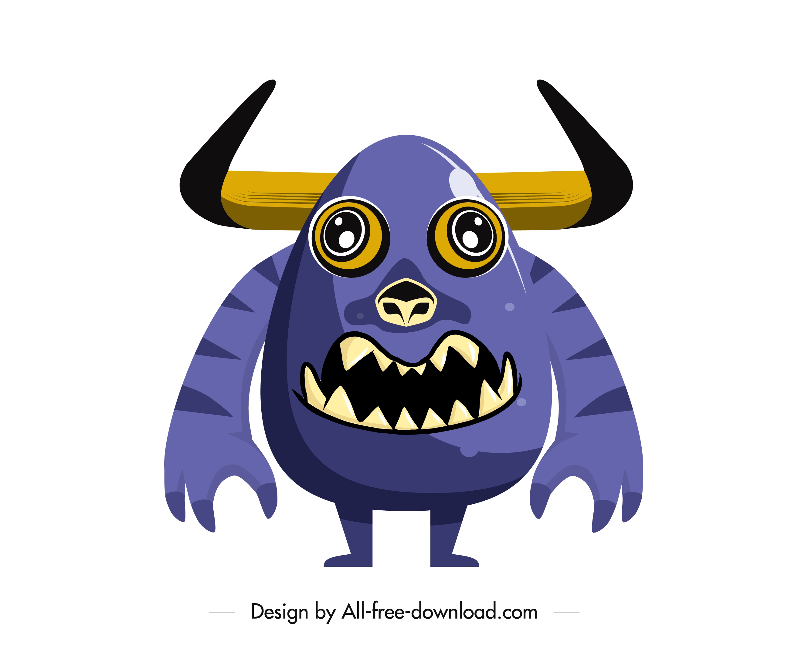 alien monster icon horny animal sketch cartoon character