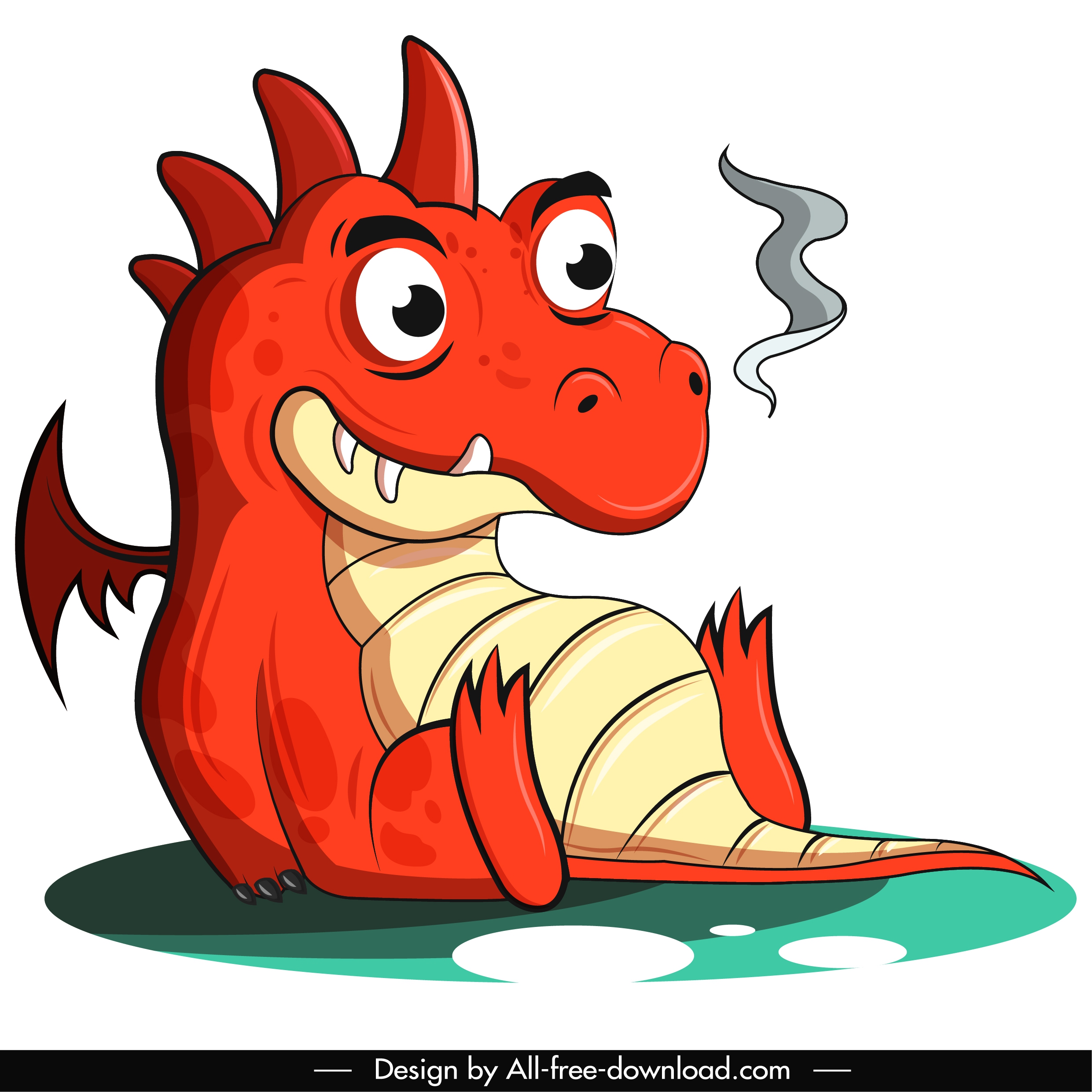 western dragon icon funny cartoon character sketch