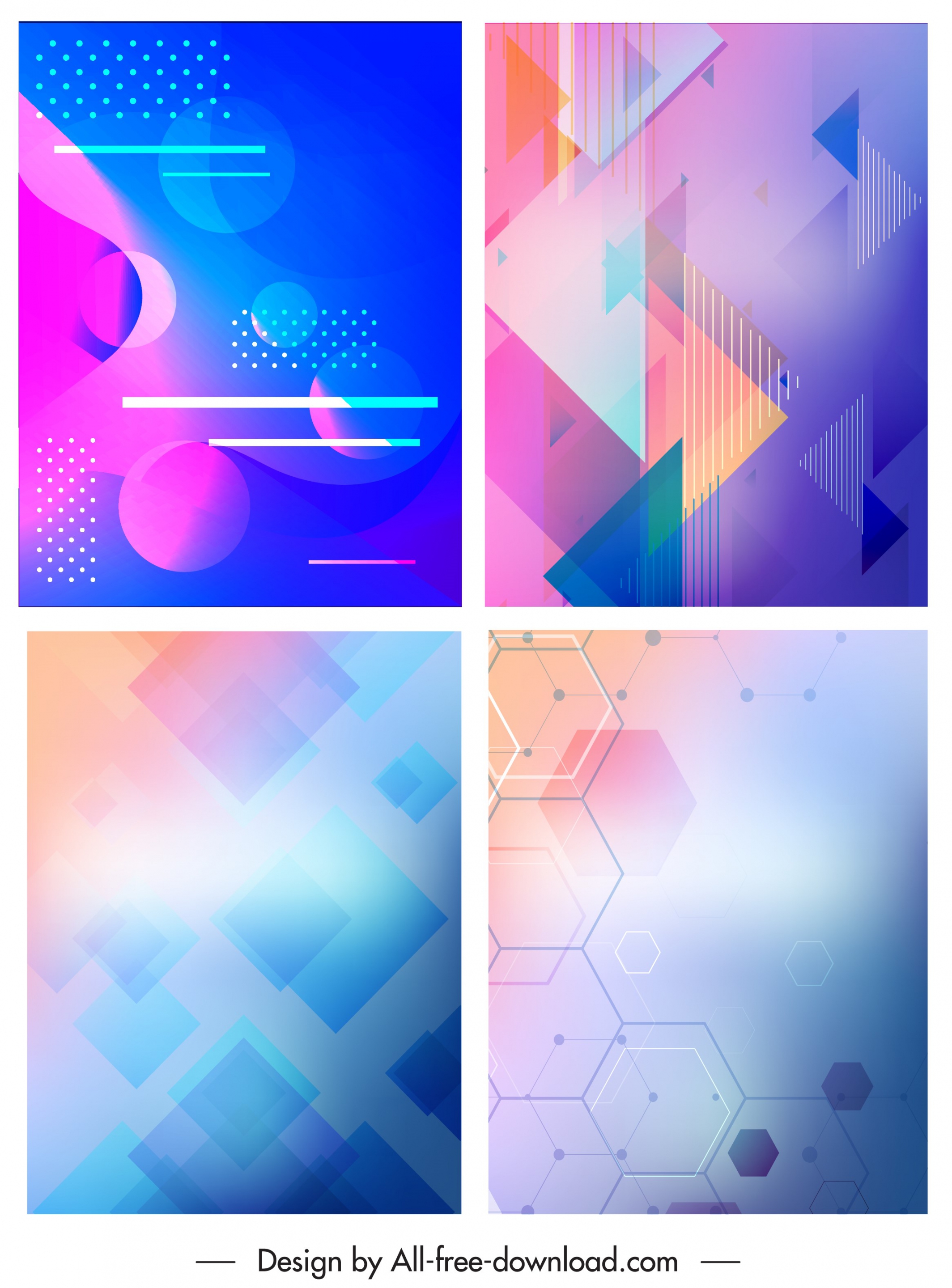 decorative background templates bright colorful geometric decor