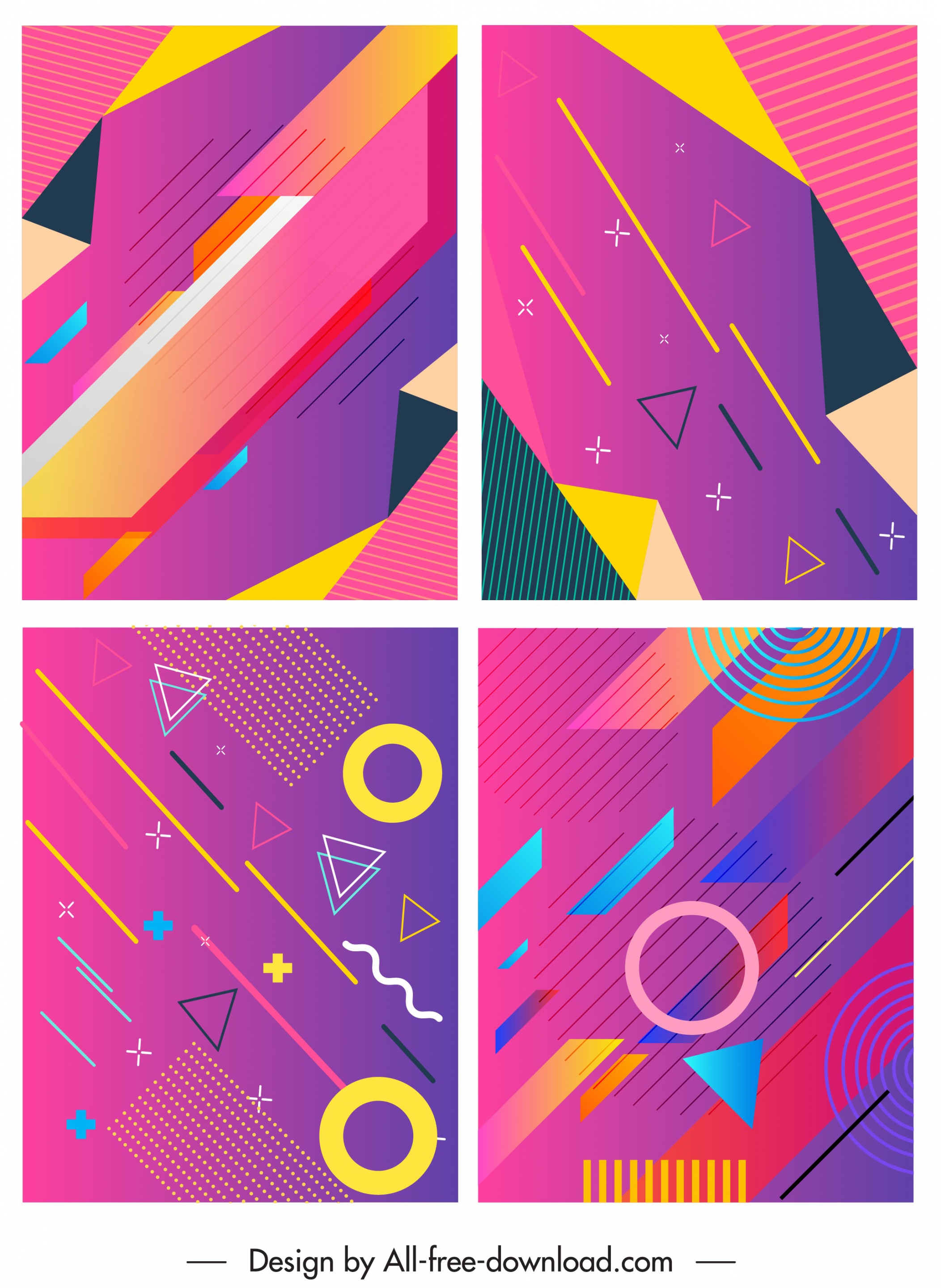 abstract background templates flat colorful geometric decor