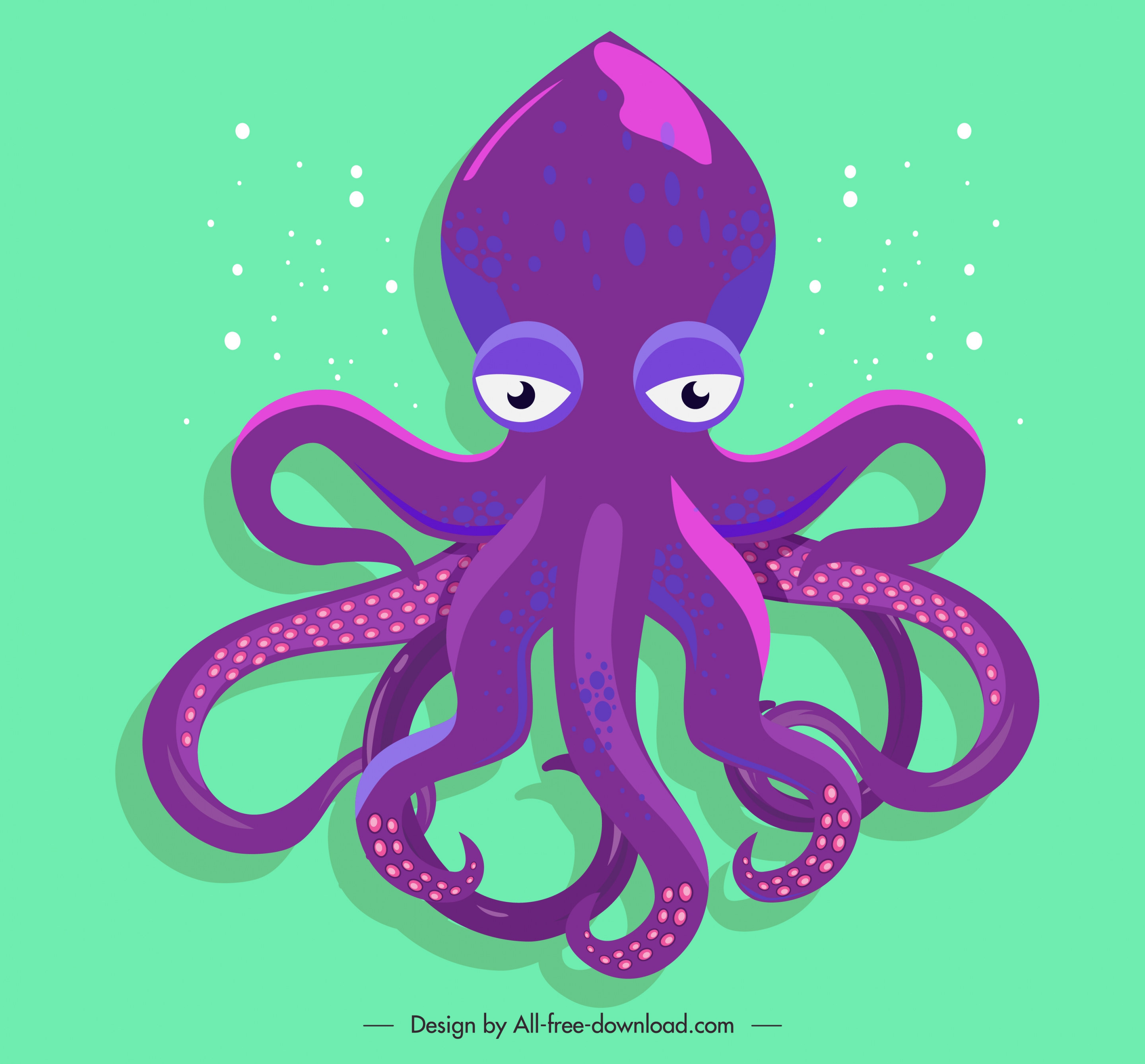 octopus animal painting violet cartoon sketch