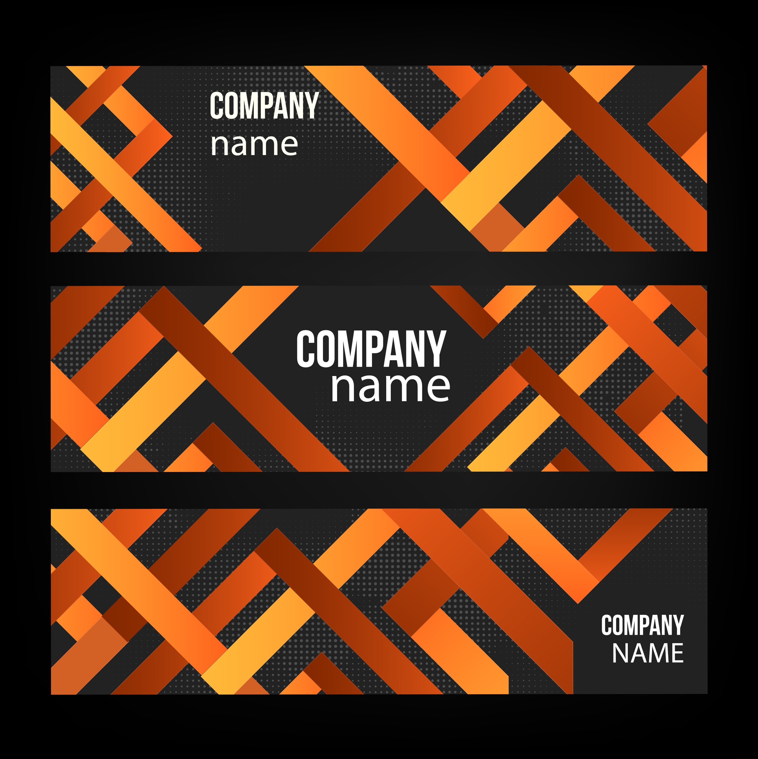 name card templates modern abstract crossed lines decor