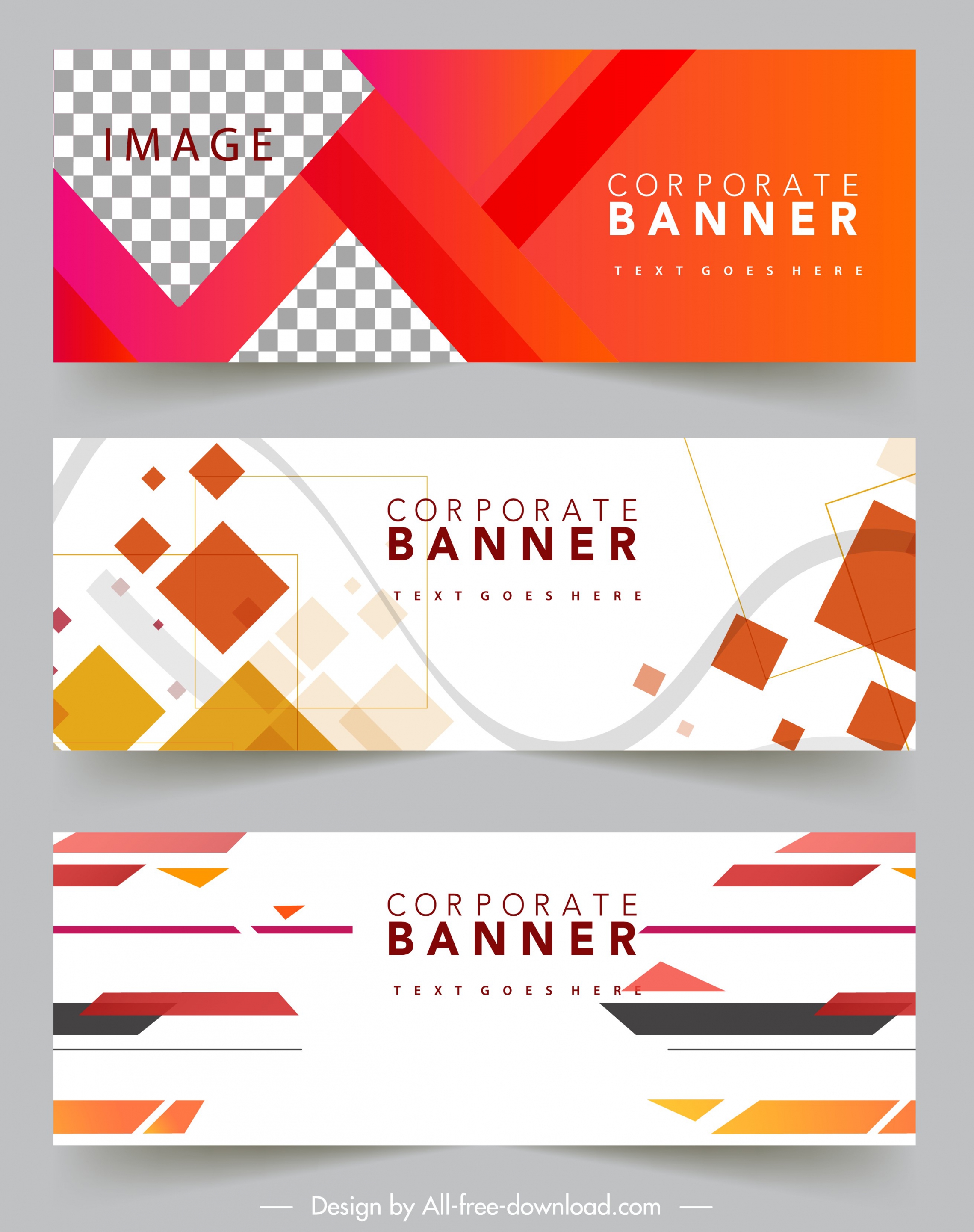 corporate banner templates modern colorful geometric decor