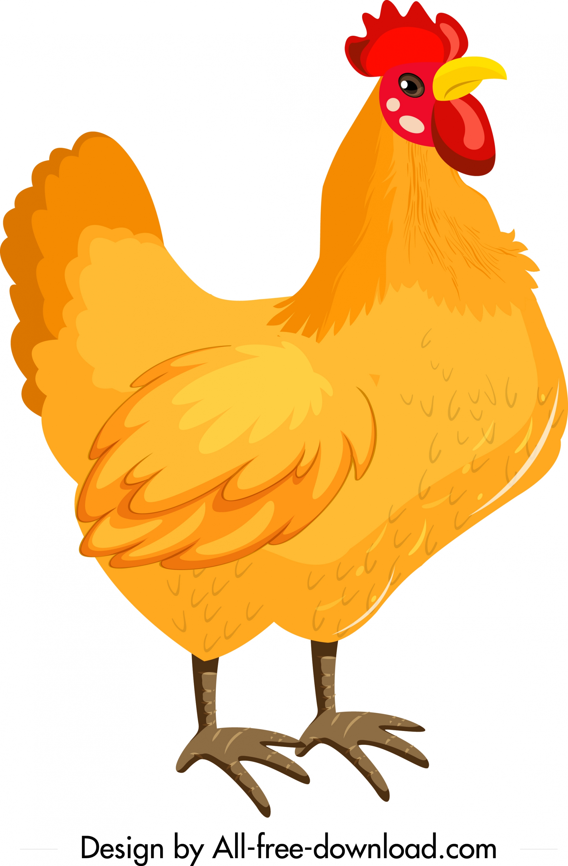 rooster icon colorful cartoon design