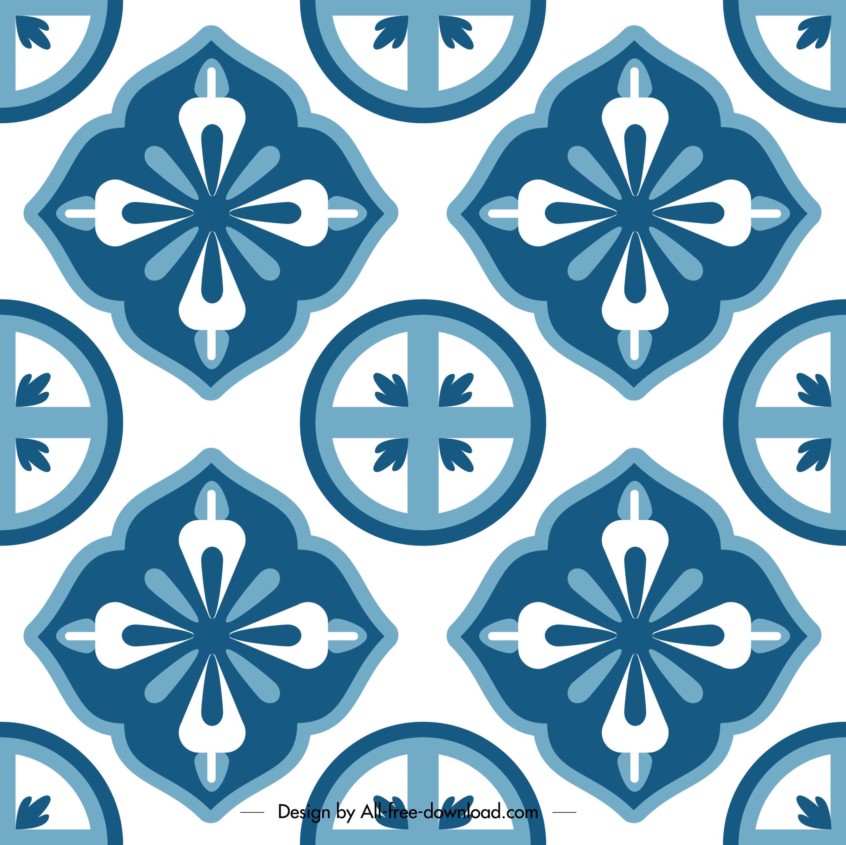 classical pattern template flat blue symmetrical repeating decor