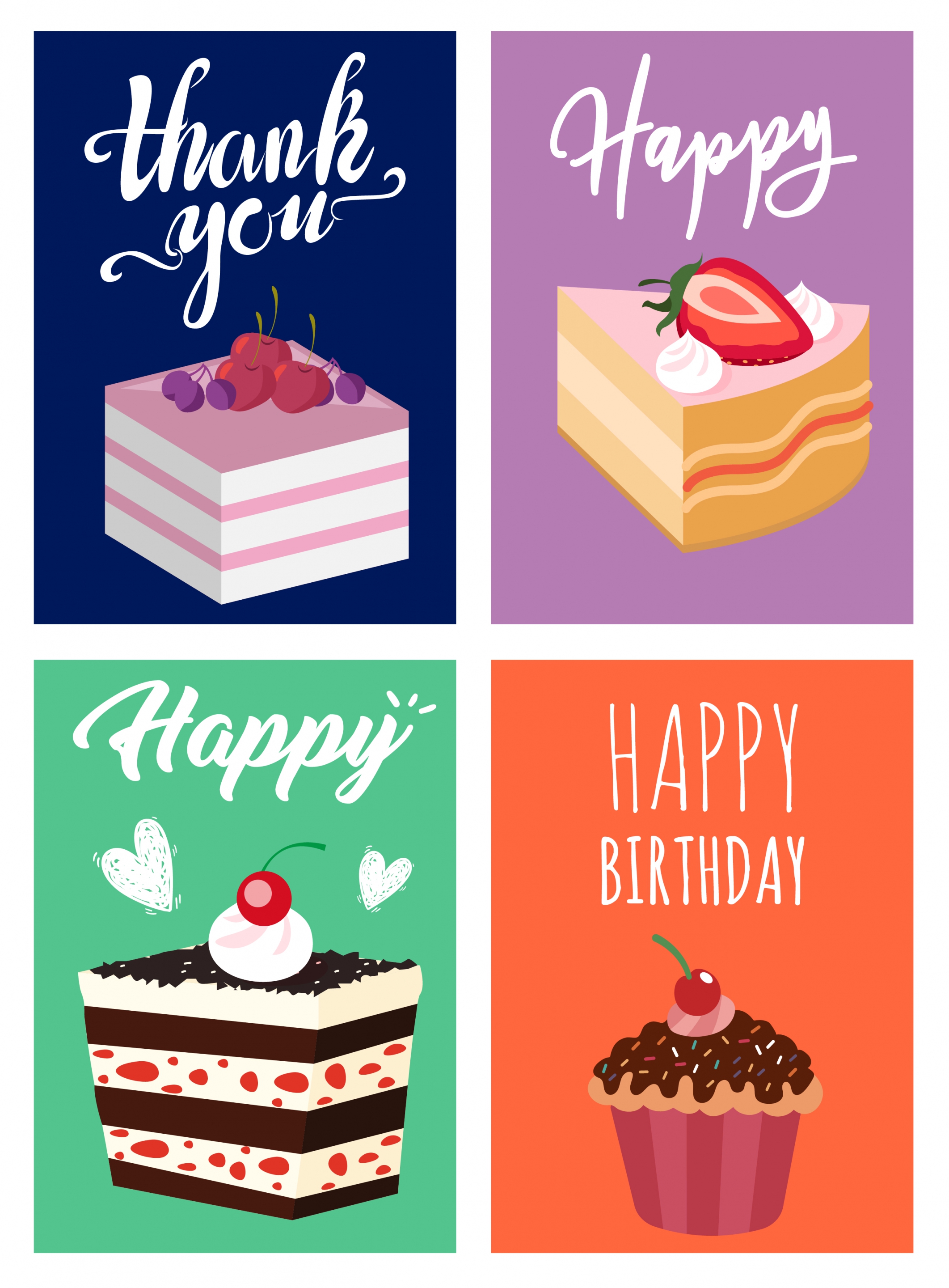 greeting card templates cream cakes icon decor