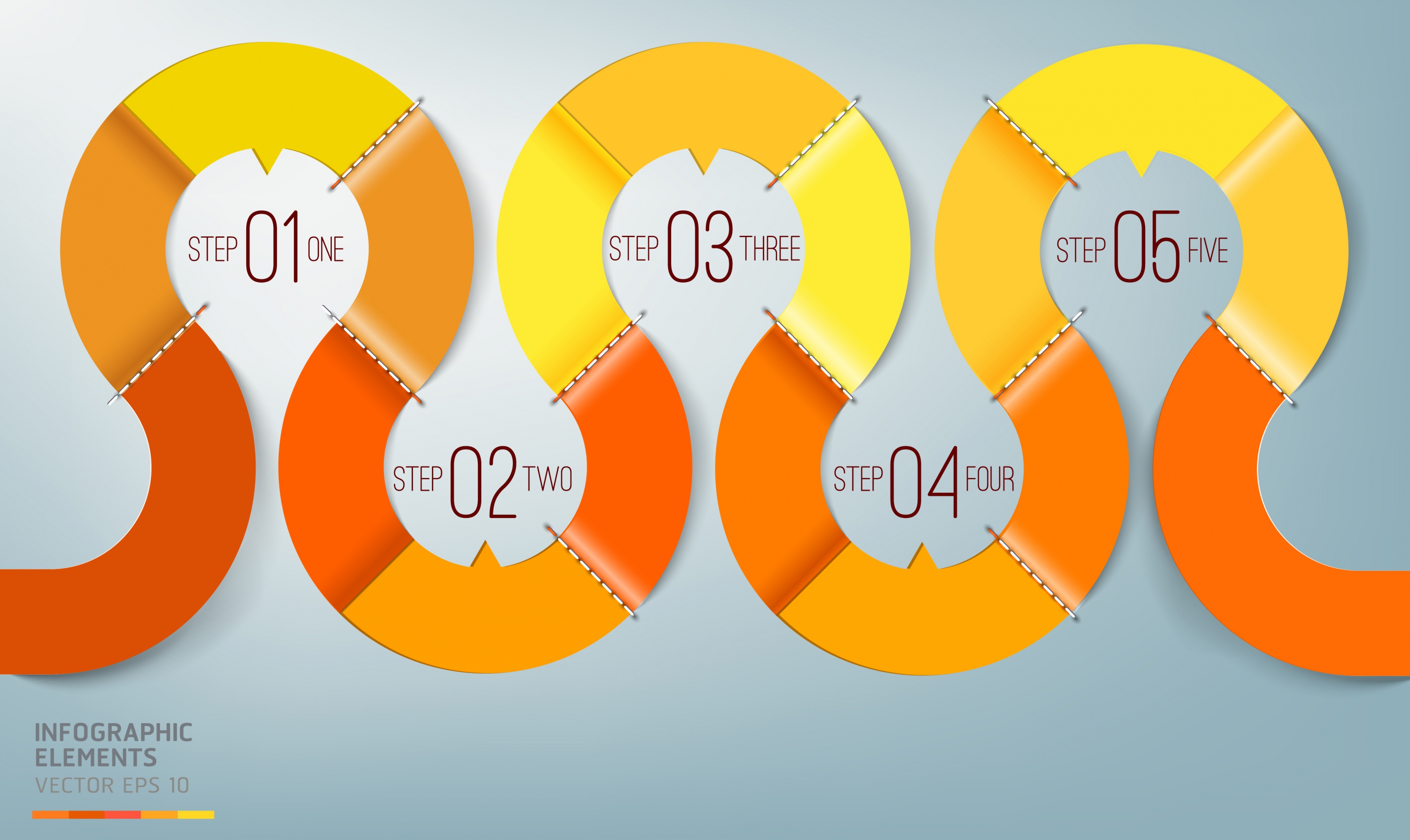 infographic template shiny curved orange line decor