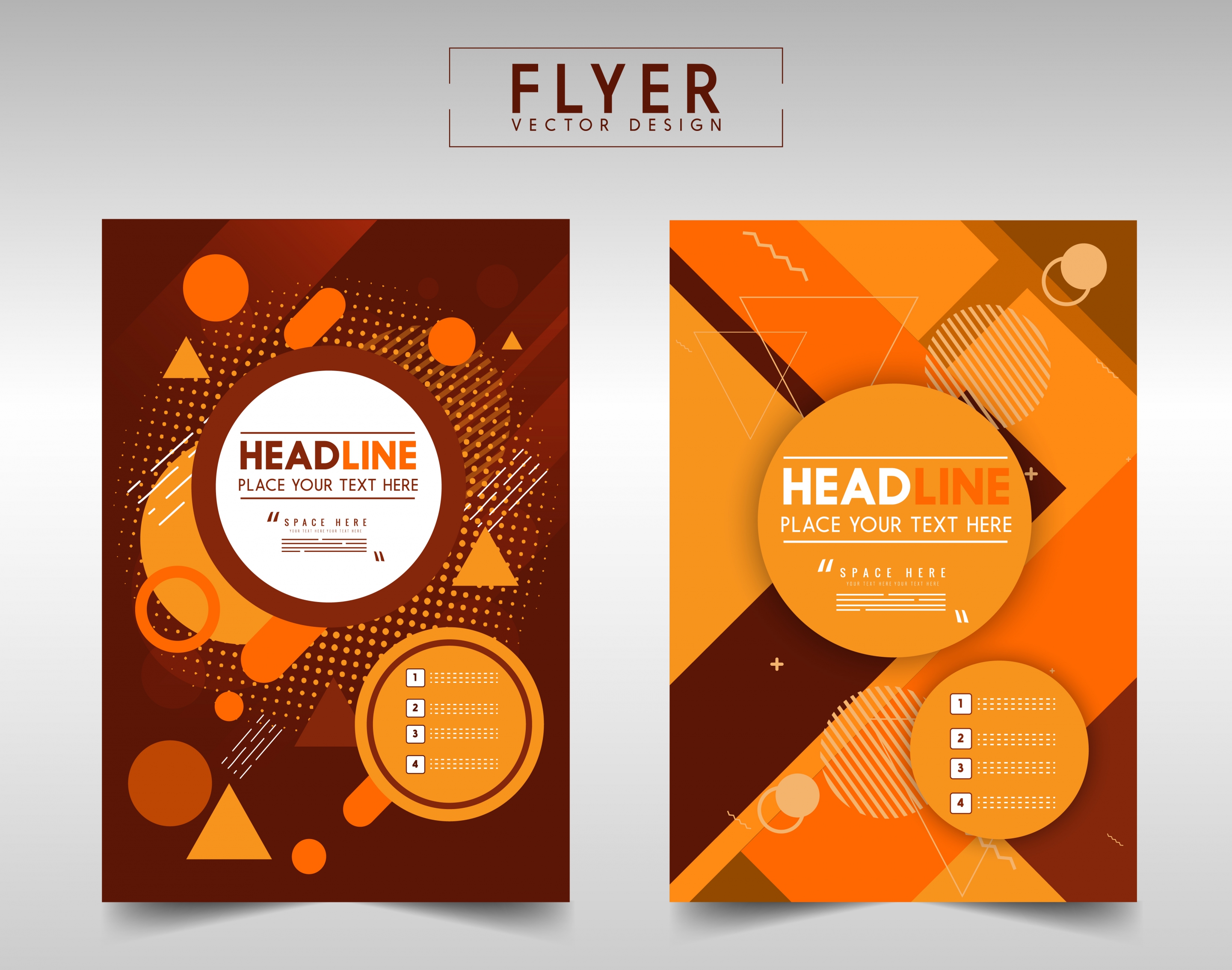 flyer template modern abstract orange decor