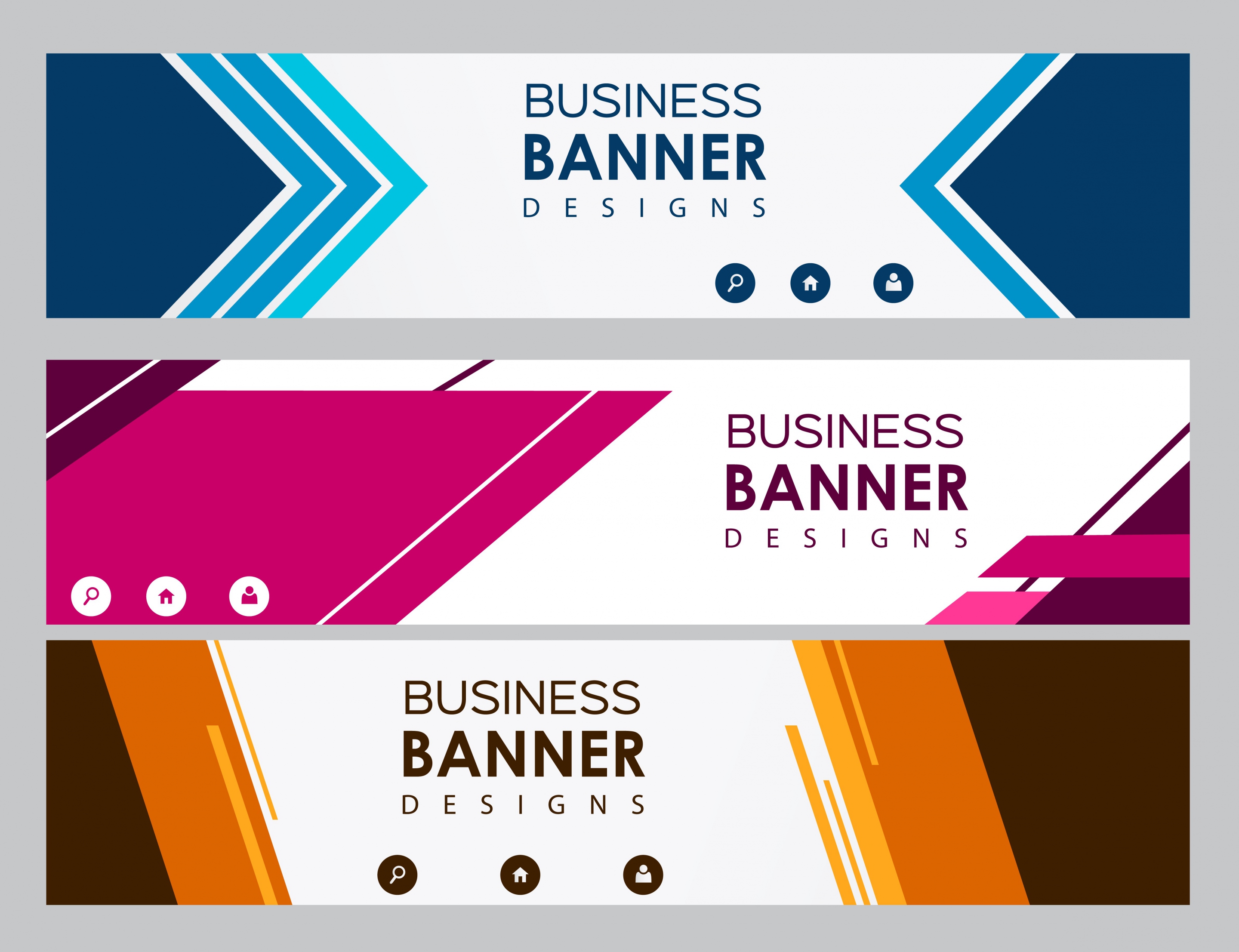 business banner sets colored modern design