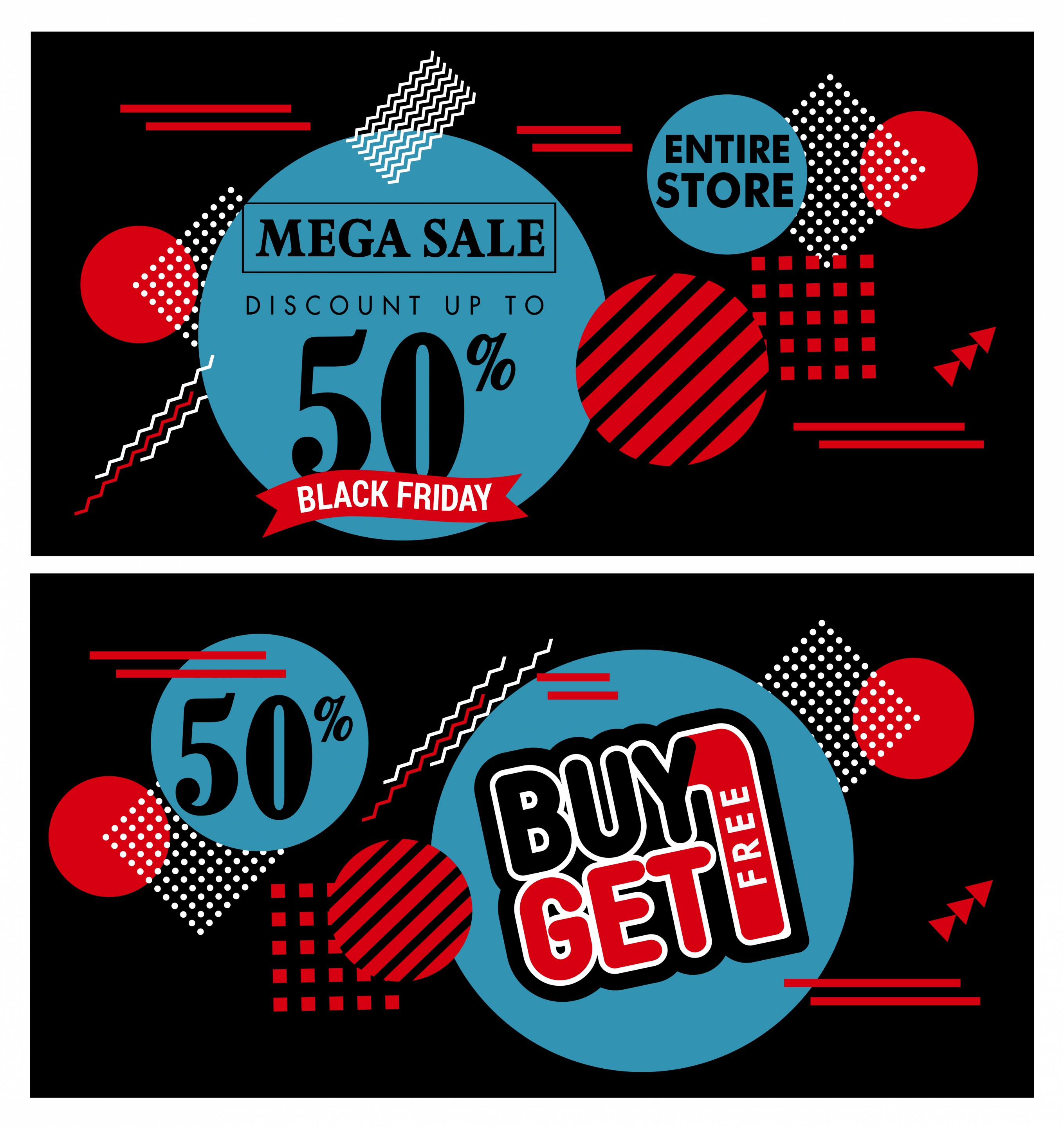 sale banner templates dark geometric decoration