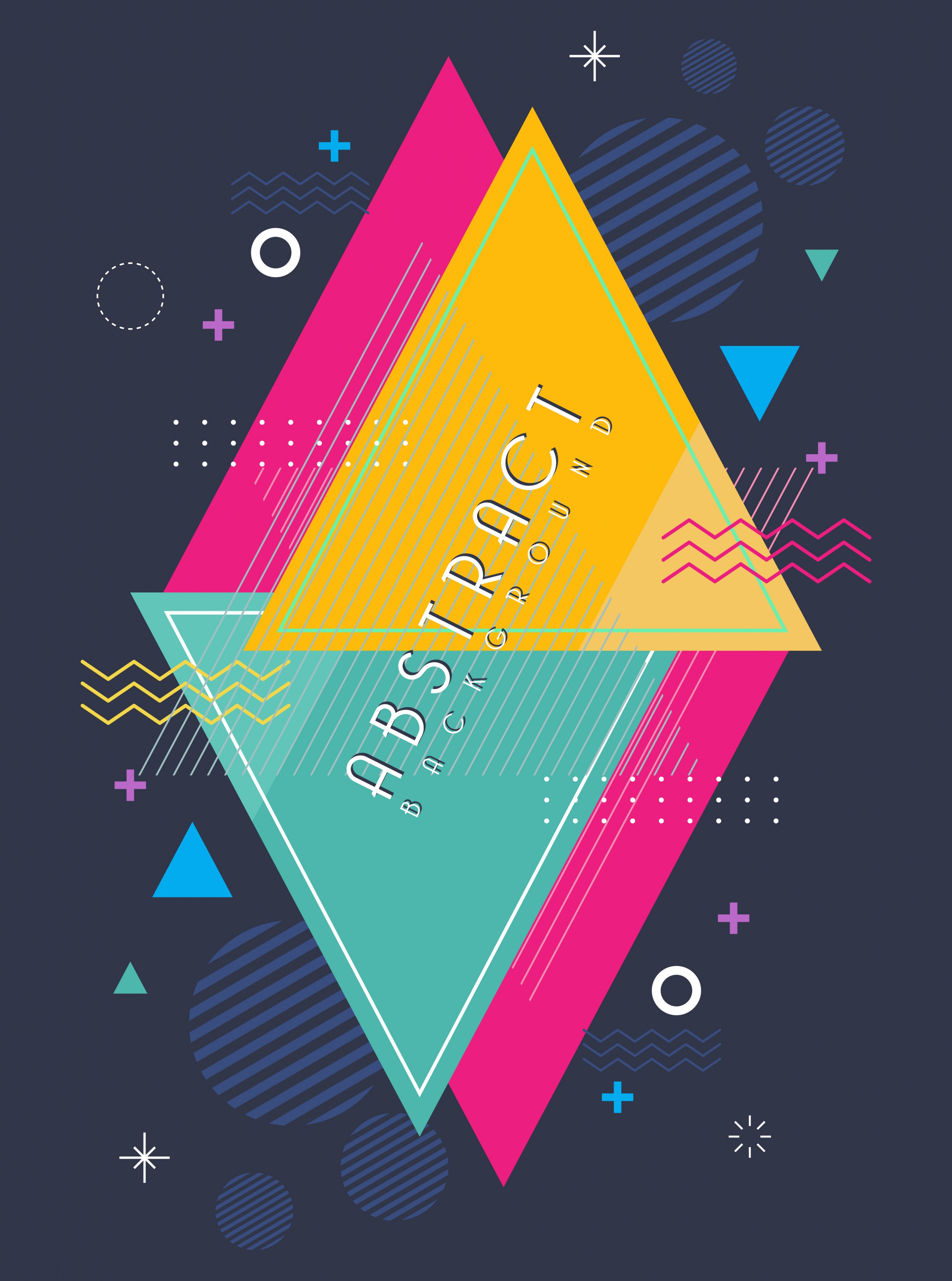 abstract background colorful triangles round decoration