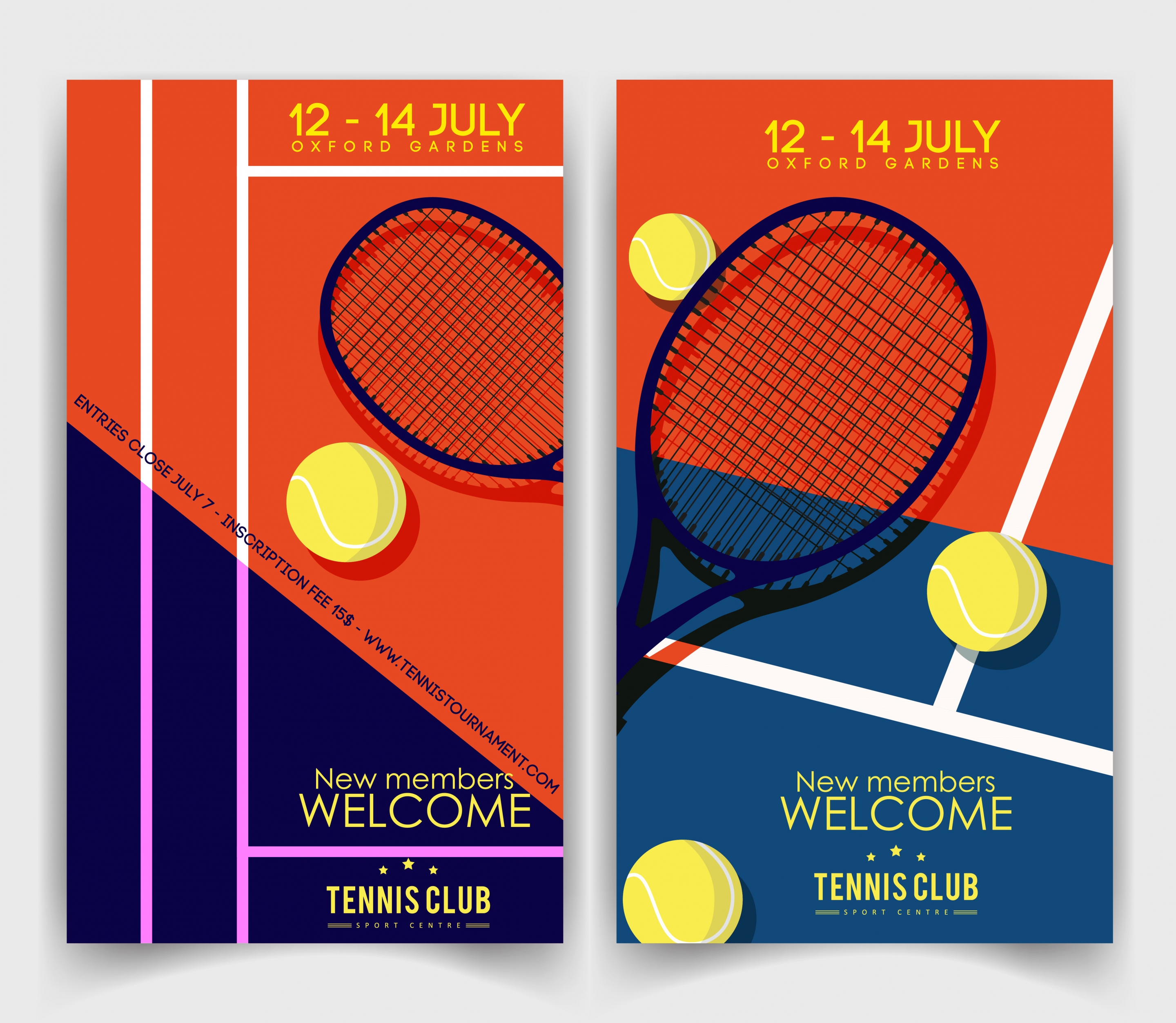 tennis club banner racquet ball icons classical design