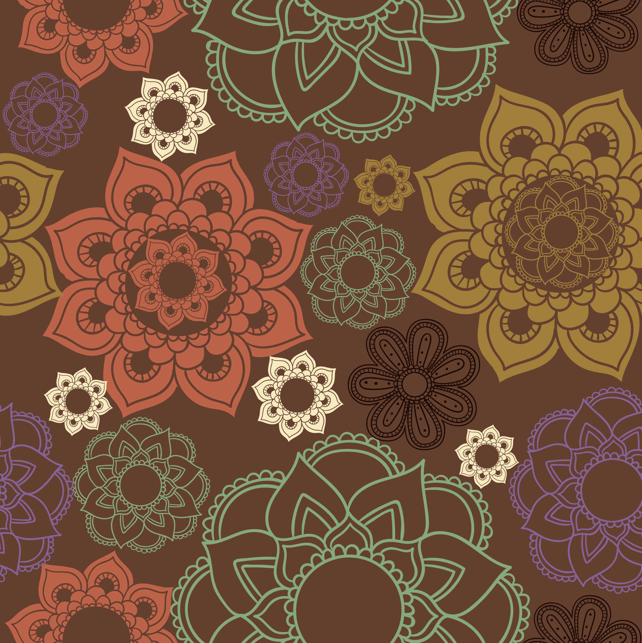 floral decor background classical flat design