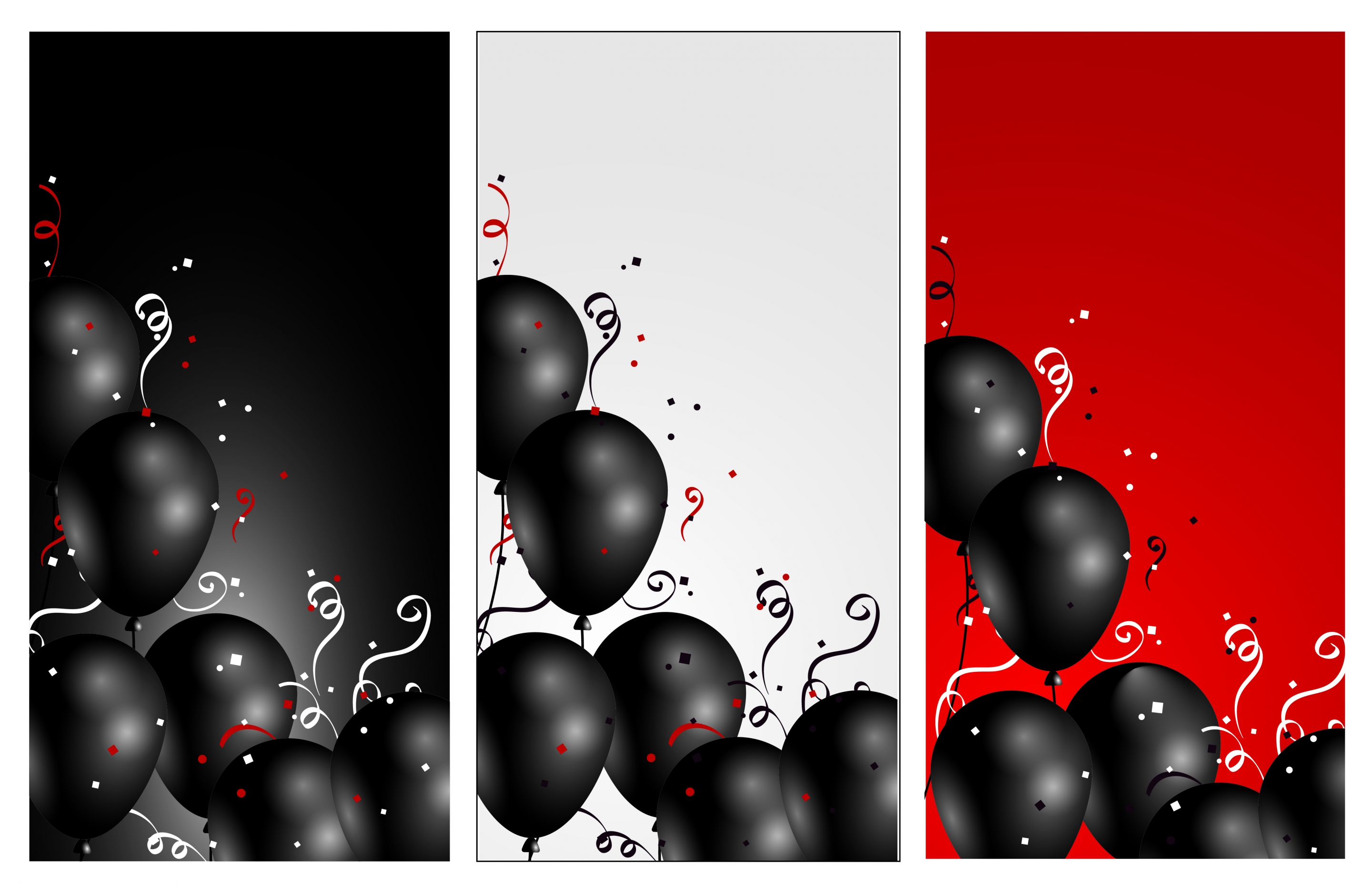 balloons background sets black design classical curves decoration