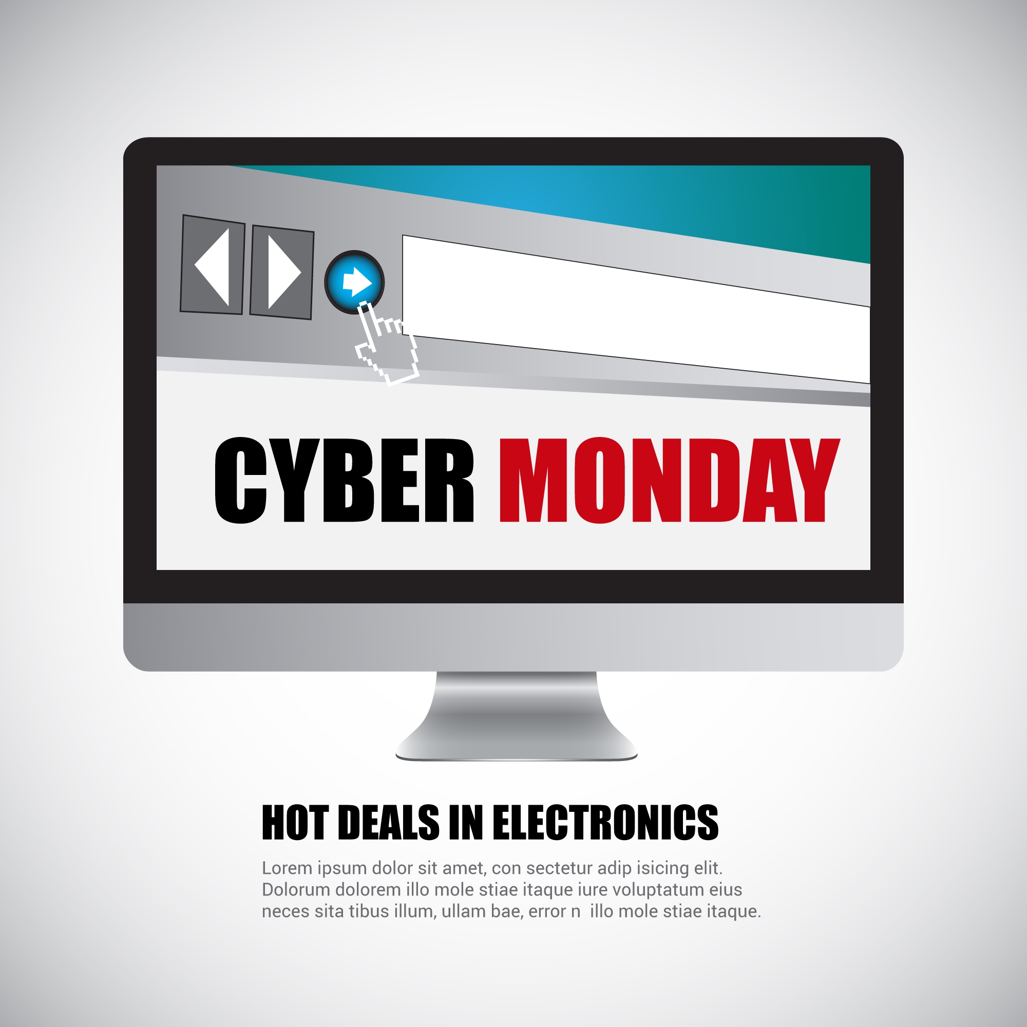 cyber monday sales banner computer interface decoration