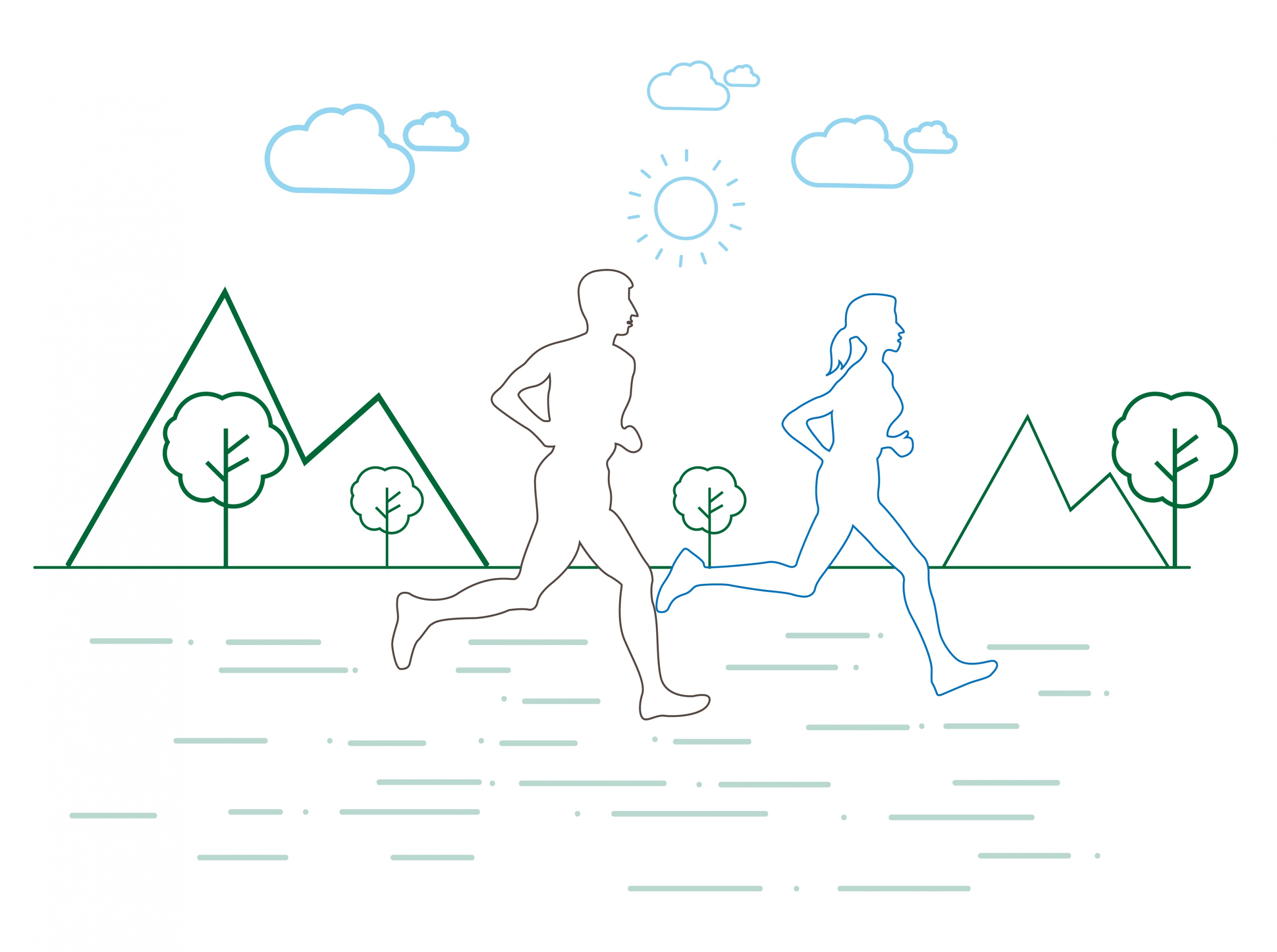 people doing exercise theme silhouette outline style