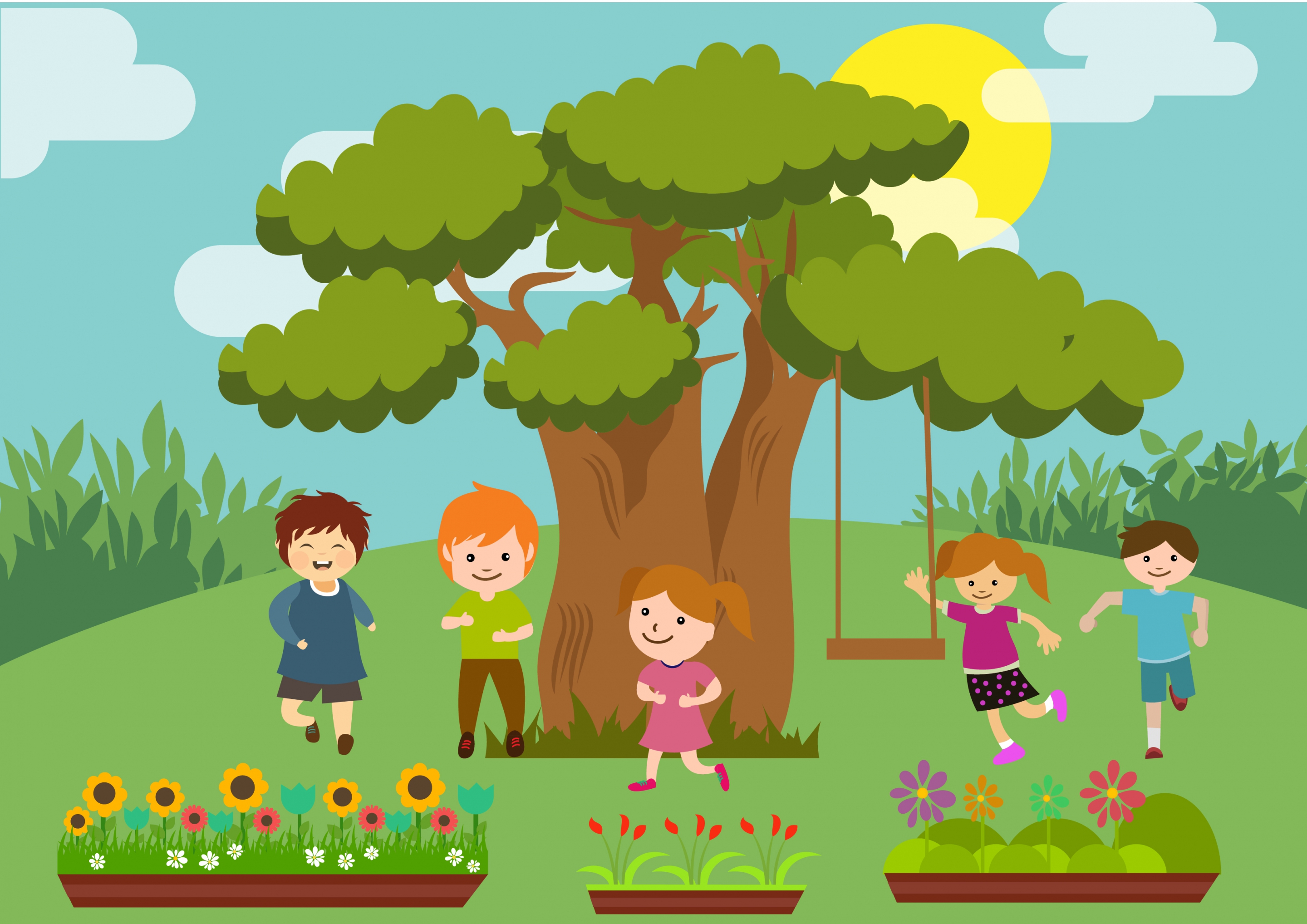 playful children theme colorful cartoon design style