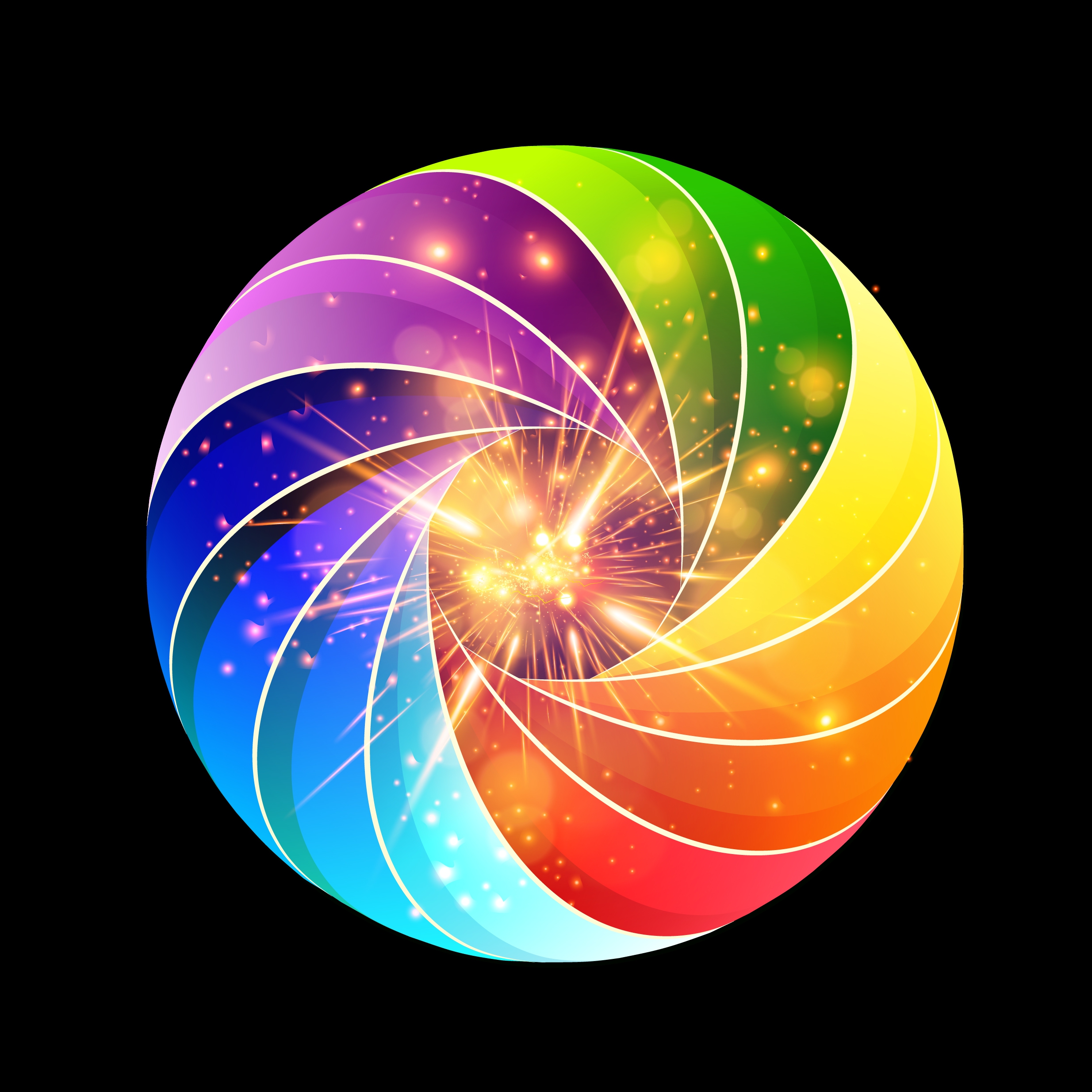 colorful sparkling background whirling lines style design